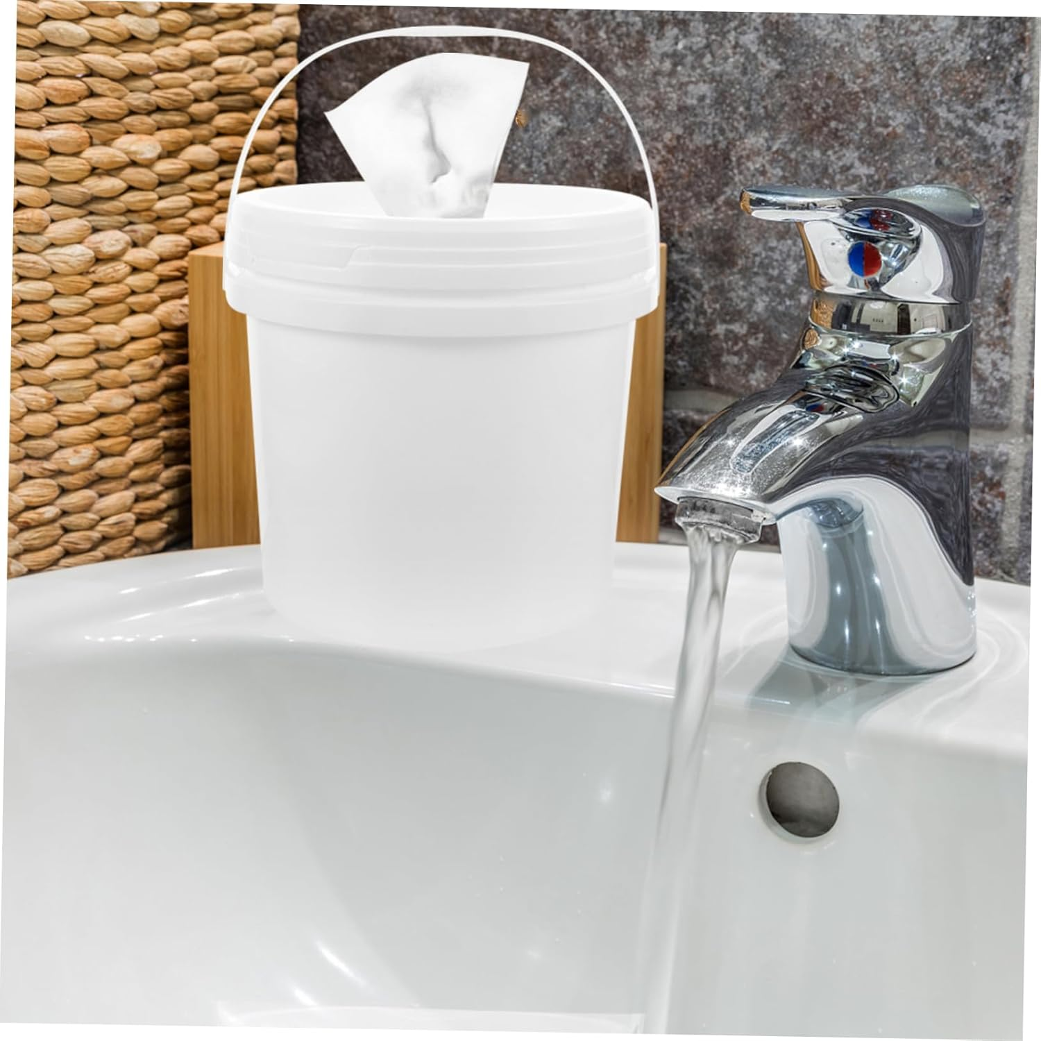 Tissue Box Holder Wipes Dispenser for Bathroom Refillable Wipes Container image number 3