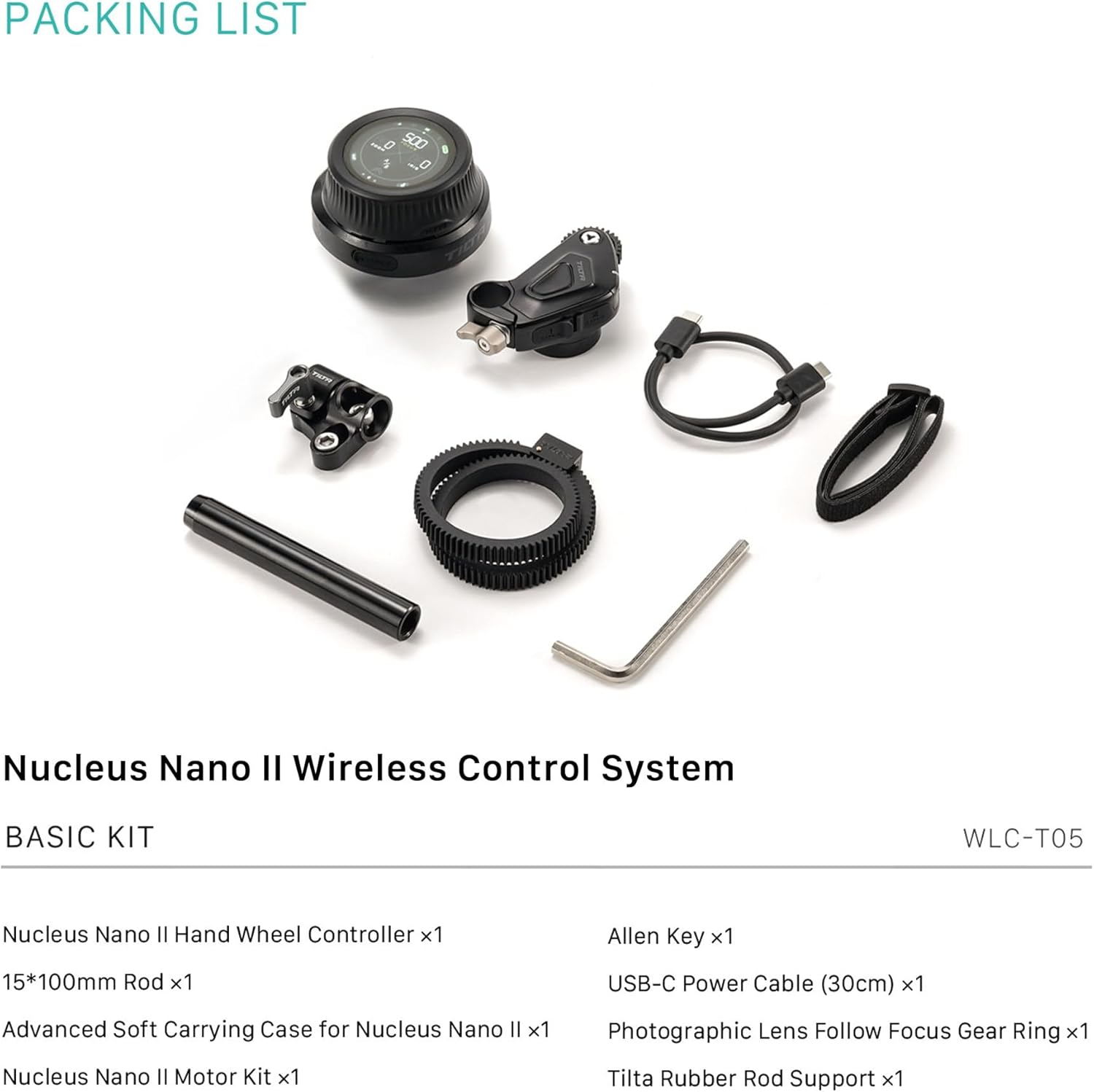 Tilta Nucleus Nano II Follow Focus Wireless Lens Control System Nucleus NII with Hand Wheel Controller,Motor and USB-C Power Cable for DSLR Mirrorless Cine Camera Lens WLC-T05 image number 2