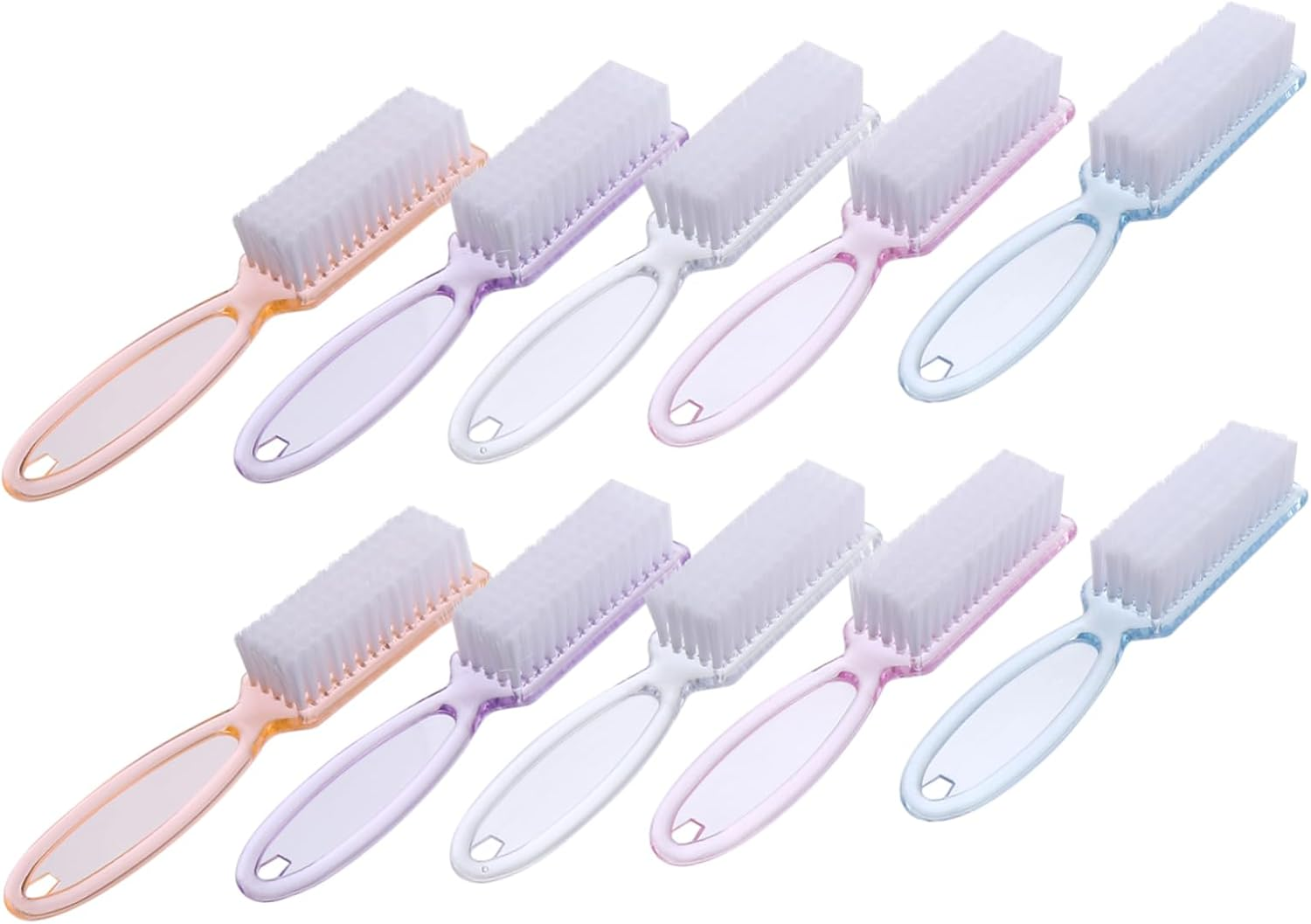 EPIGEIST 10Pcs Long Handled Nail Brush Fingernail Scrubbing Brush for Cleaning Soft Bristle for Home Travel Pedicure image number 5