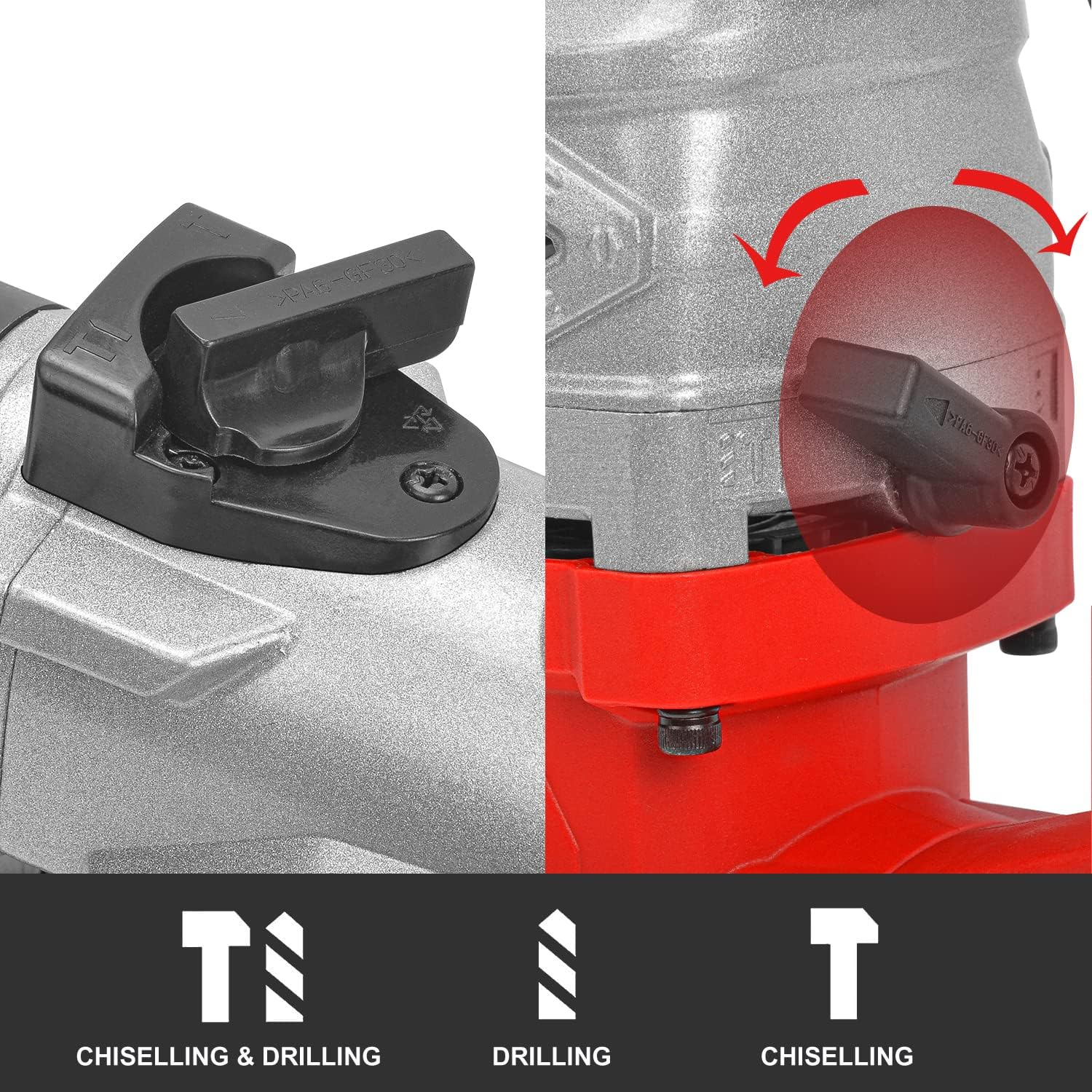 TOPEX 1010W SDS+ Rotary Hammer Drill Demolition Jack Hammer Kit W/Chisels Drill image number 1