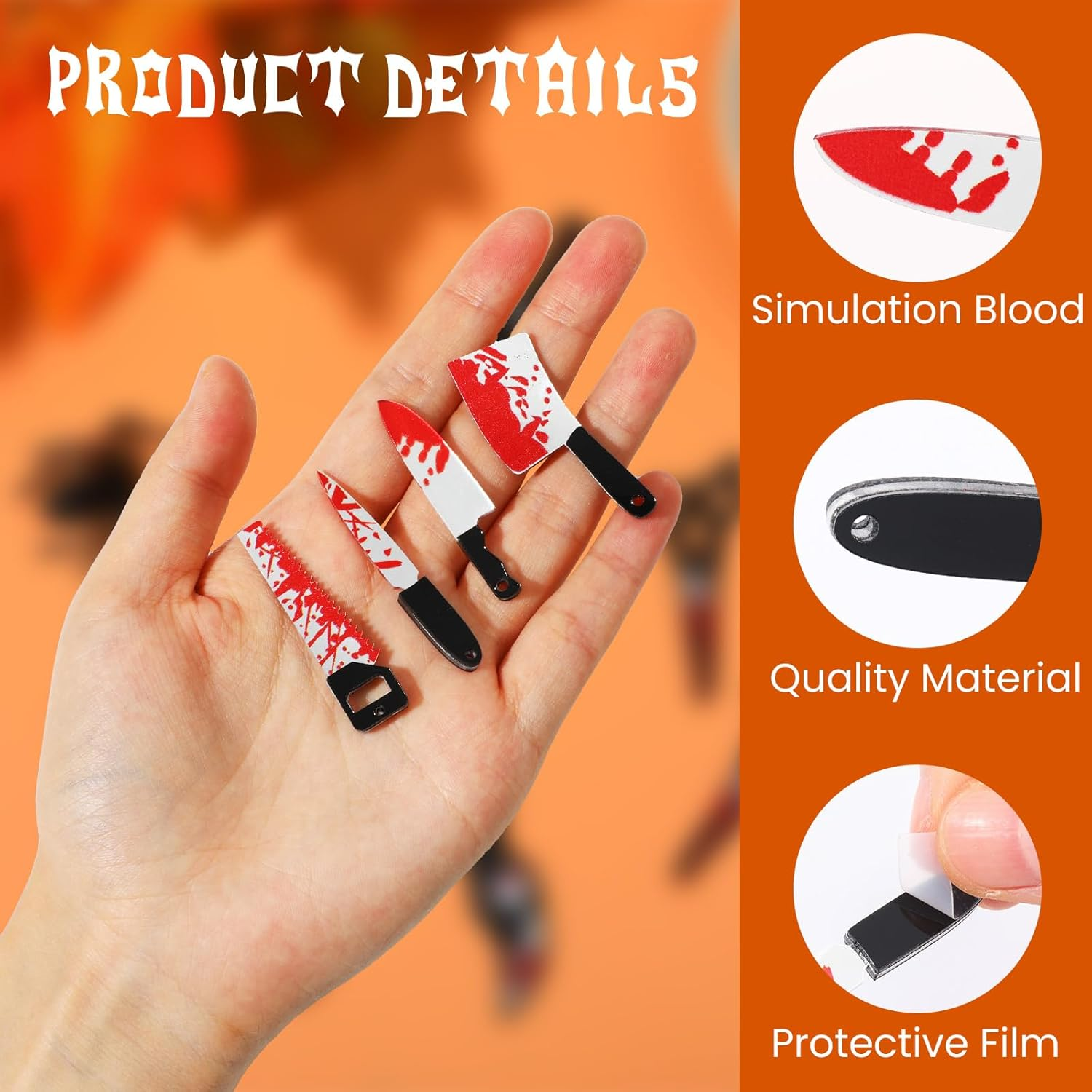 TXIN 40 Pcs Fake Knife Charms for Jewelry Making, Halloween Horror Charms Pendants Mini Acrylic Scissors Axe Knives Pendants for Women DIY Bracelet Necklace Earrings Halloween Jewelry Gifts, 10 Styles image number 4