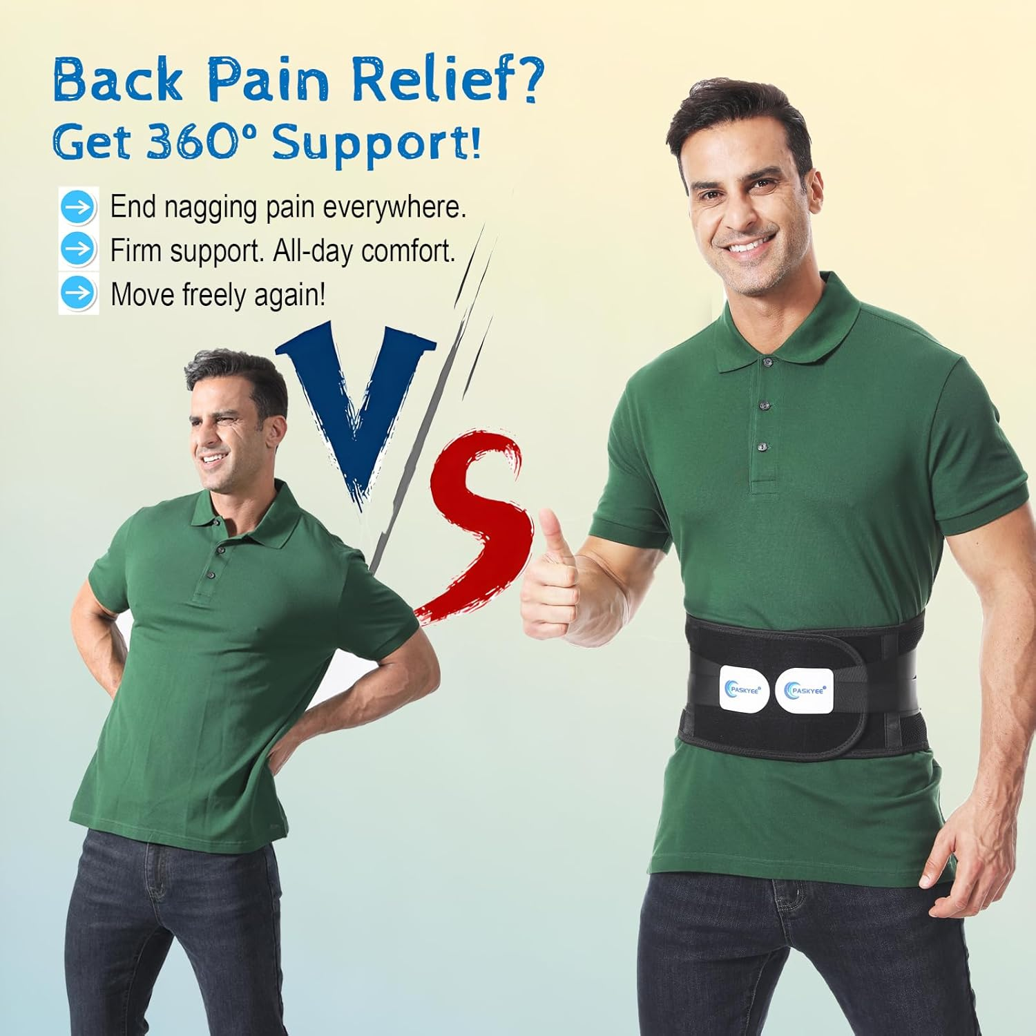 Paskyee Back Brace with Bionic Support System, Knitted Back Support Belt, Ergonomic Curved Spine Support for Women Men, Pain Relief from Lower Back, Sciatica, Herniated Disc, Scoliosis image number 2