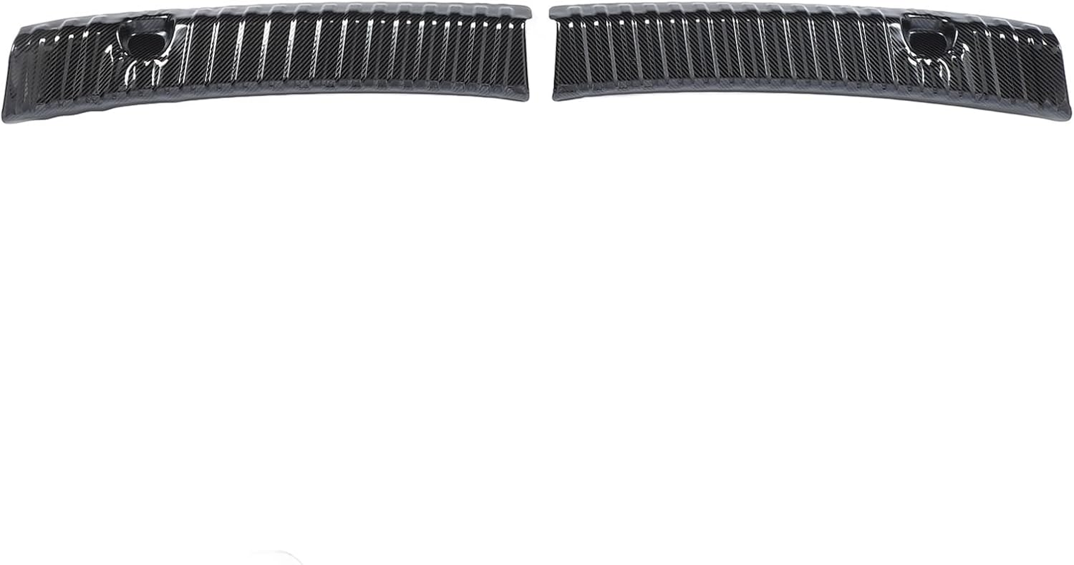 Rear Bumper Guard for Tesla Model Y 2021-2024, Carbon Fiber Style Stainless Steel Rear Trunk Bumper Protector Guard, Easy Installation