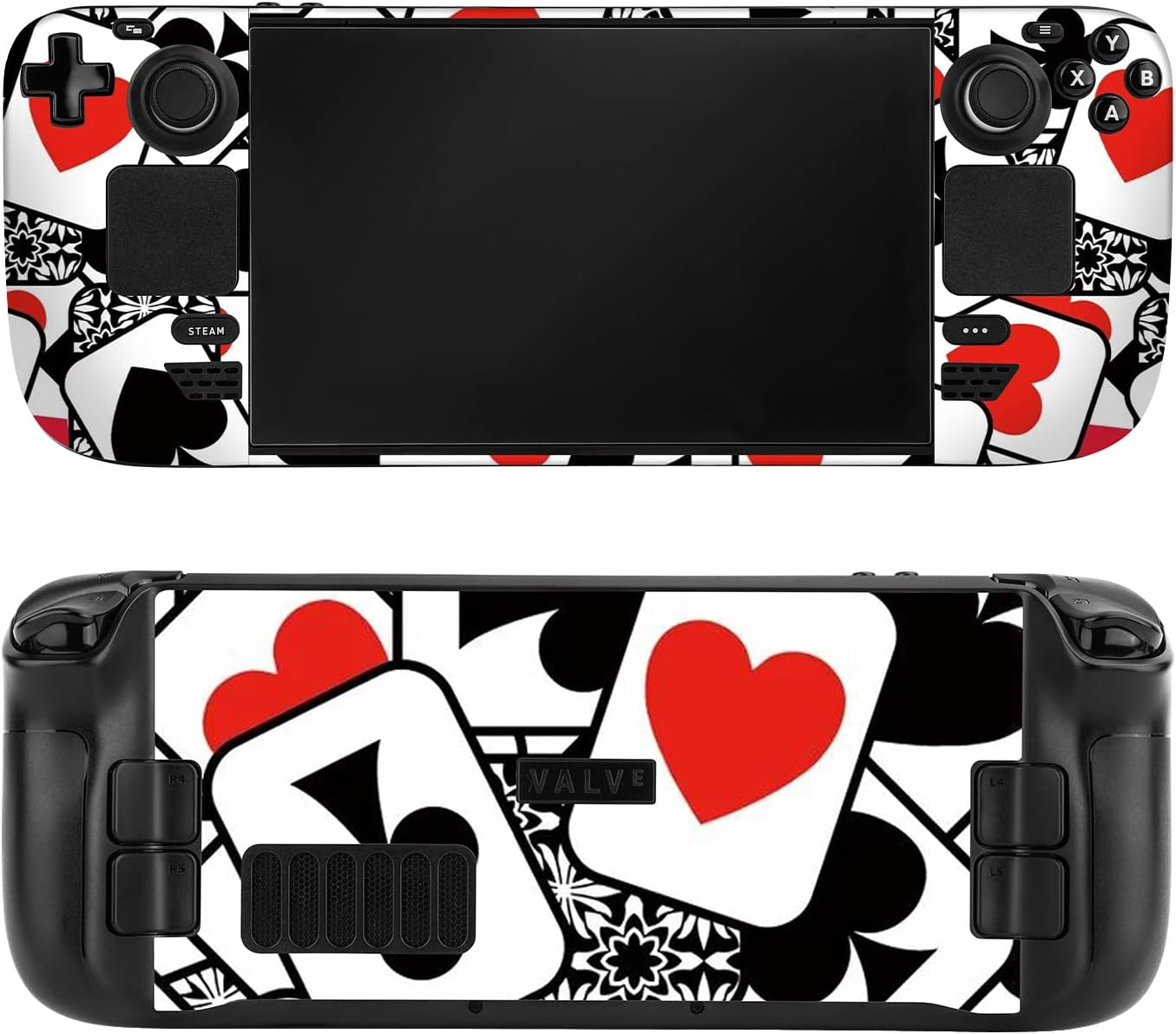 Skin Sticker for Steam Deck, Full Set Protective Skin Decal, PVC anti Fingerprint Scratch Resistant Dustproof Cartoon Protector Cover for Steamdeck Game Console (Black Red Trump Card) image number 6