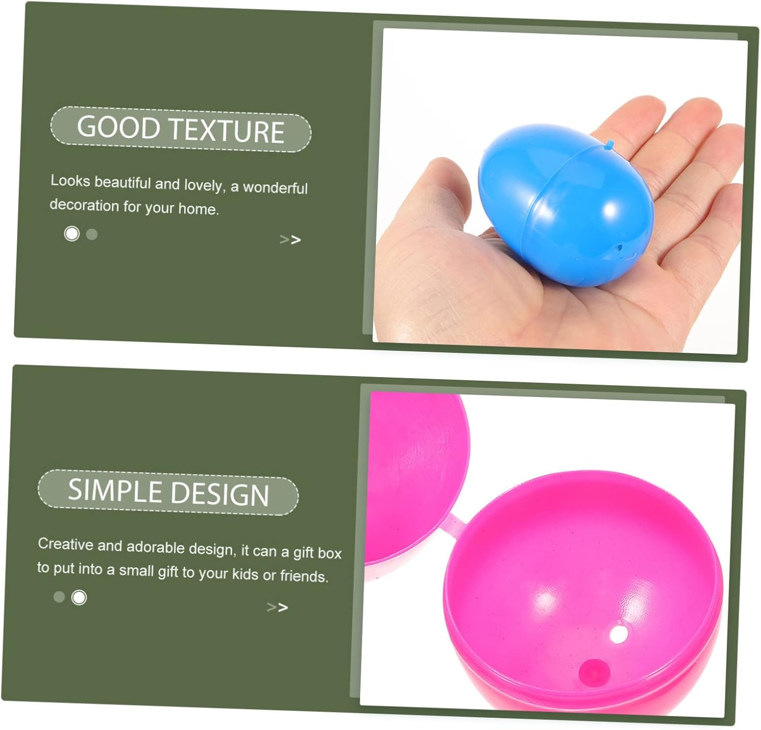 Gatuida 50Pcs Fillable Plastic Easter Eggs Empty Egg Decorations for Easter Party Supplies Present Boxes and Egg Hunt Ornaments for Activities and Classroom Prizes image number 2