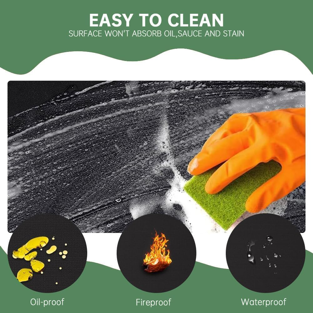 Jiaozoum 165 * 100Cm Fireproof under Grill Mats for Outdoor Grill, Double-Sided Fireproof Deck and Patio Protector Mat, Waterproof Oil-Proof BBQ Floor Pad Indoor Fire Pit Fireplace Mat image number 1