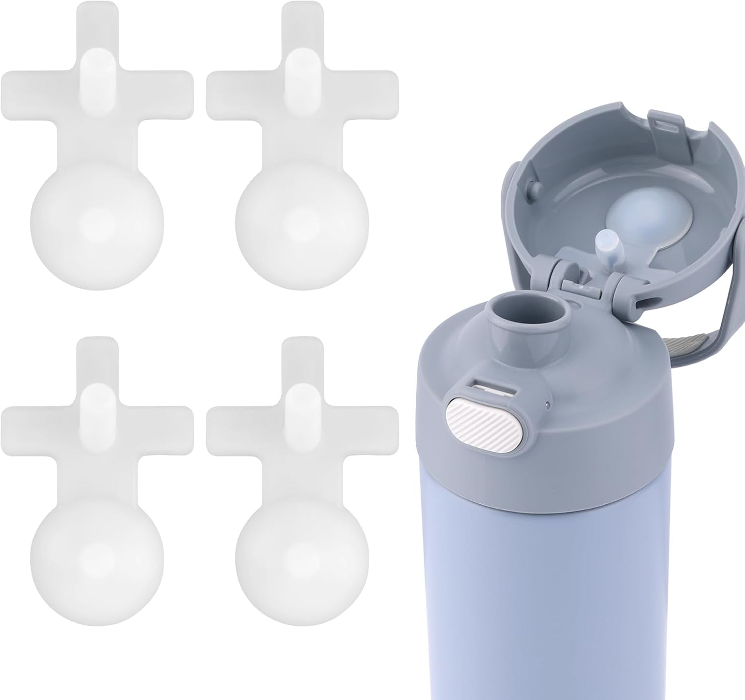 Gosknor 4Pcs Replacement Stopper for Thermos Funtaine 16 Ounce Stainless Steel Vacuum Insulated Bottle, Replacement Plug Replacement Parts for Thermos Funtaine