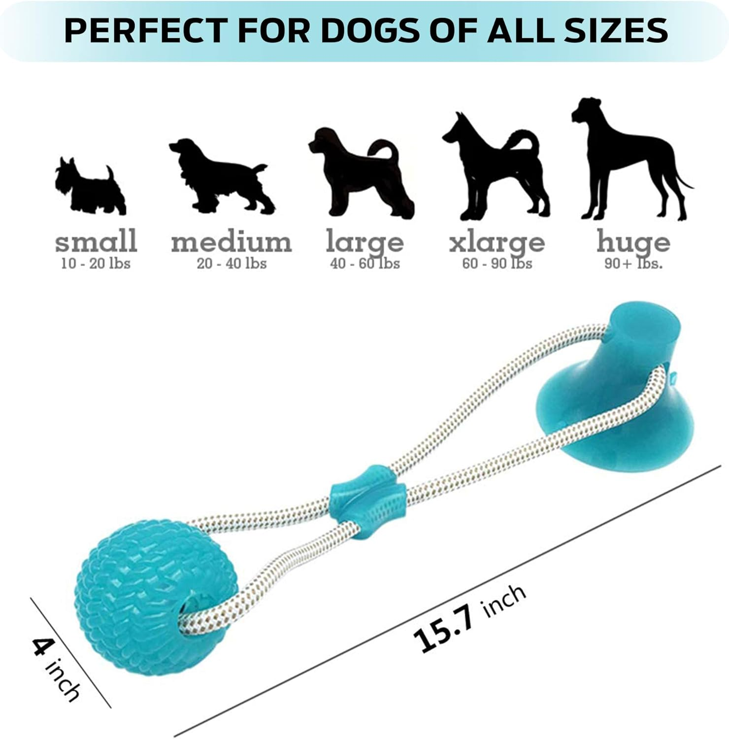 Smart Dog Suction Cup Tug of War Dog Toy, Self-Playing Dog Tug Toy, Dog Pull Toy with Chew Rubber Ball (Green) image number 5