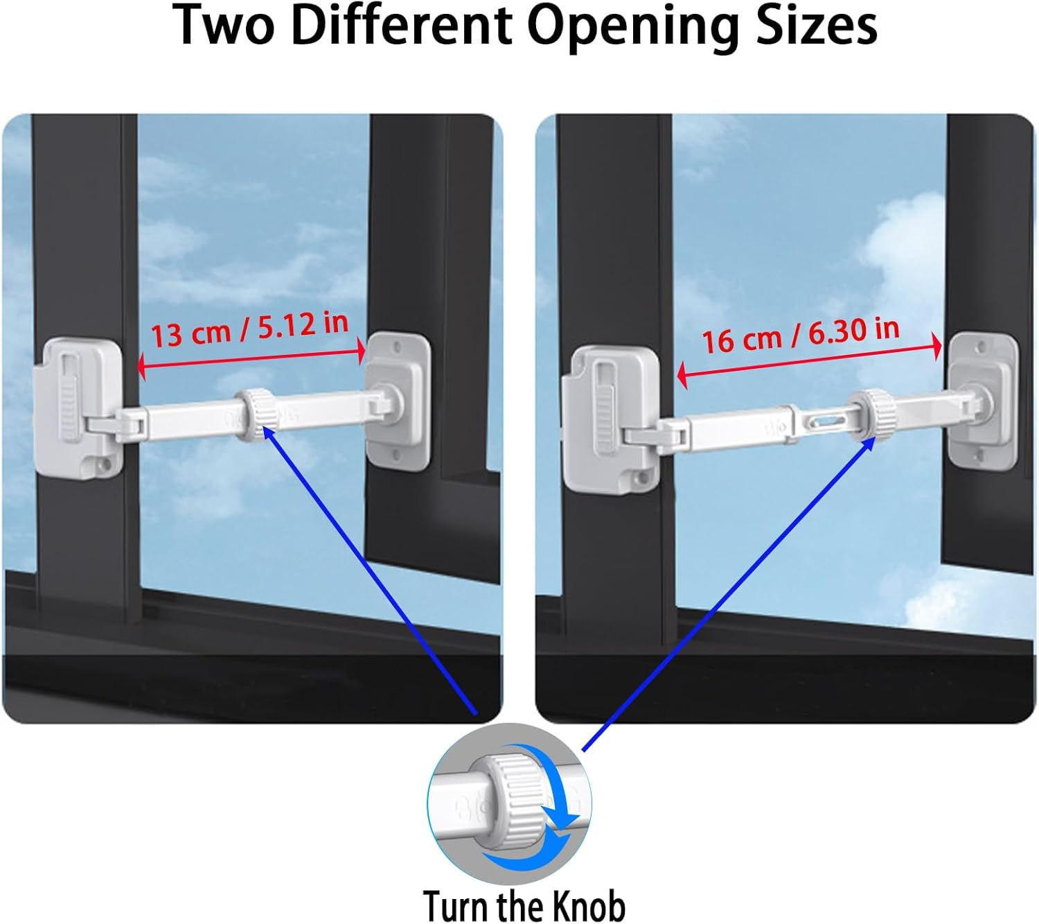 CMINGJ（3 Pack） Child Proof Window Restrictor, Adjustable Baby Safety Window Lock, Window Safety Locks for Toddlers & Pets, Easy to Install Suitable for Door, Washing Machine, Cat Door (White)