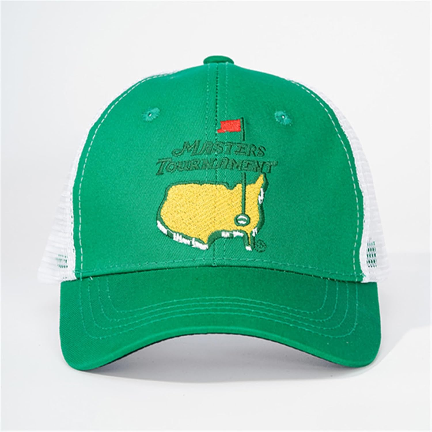 Affezionarsi Masters Hat,Golf Tournament Hat, Embroidered National Flag and Map Baseball Cap, Mesh Cap, for Men and Women, Green with White image number 4