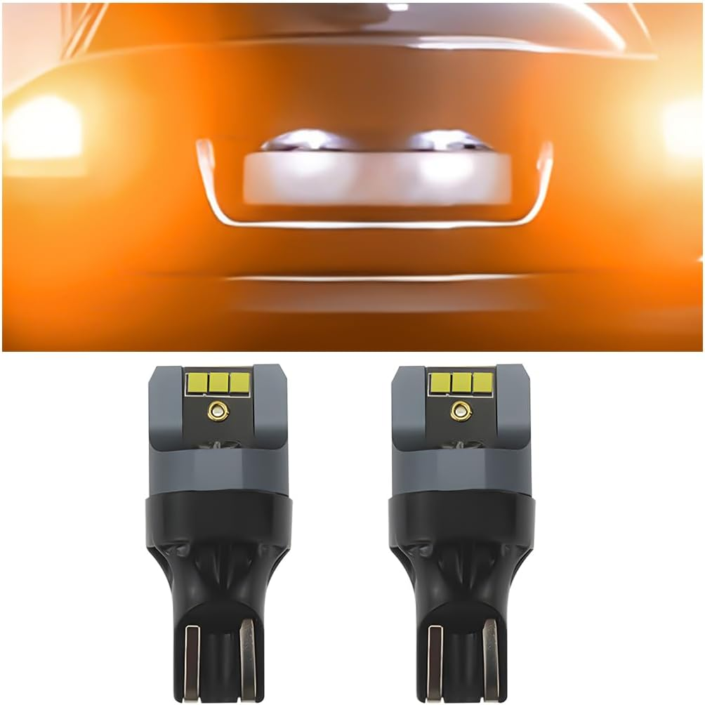 2PCS Car LED Bulb Backup Reverse Light, Auto T15-6SMD-2020 CSP 2-SMD T15 906 W5W T16 921 912 W16W Side Marker Cornering Trunk Light, Super Bright Mini Canbus Error Free（White）