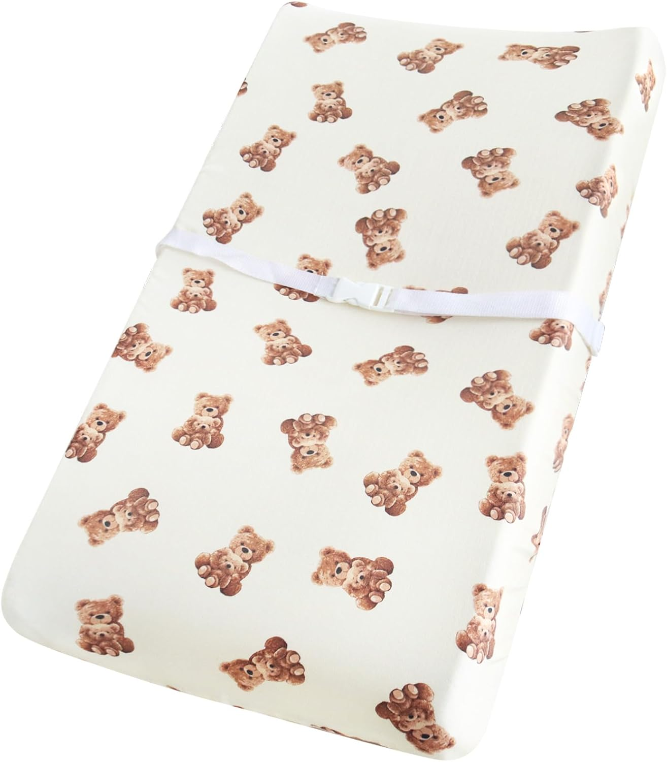 Lifetree Muslin Changing Pad Cover for Baby Girls Boys, 70% Viscose from Bamboo and 30% Cotton, 16"X32" Diaper Change Table Pad Covers, Soft Changing Pad Sheets, Smallcheckered Pattern