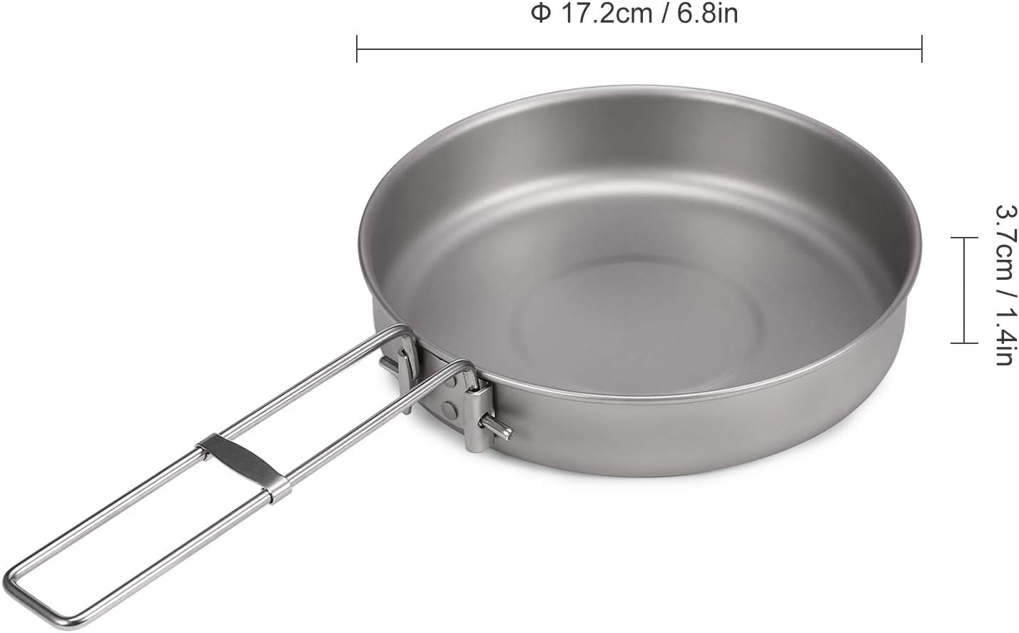 Staright 750Ml Ultralight Titanium Frypan with Foldable Handle Outdoor Camping Hiking Picnic Cooking Frying Pan image number 2