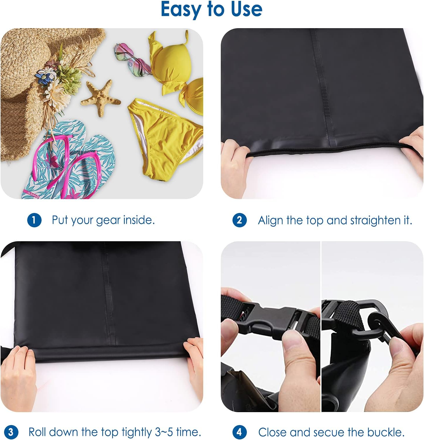 Simpeak 3PCS Universal Waterproof Phone Pouch Case/Waterproof Pouch Bag with Waist Strap 8.6 X6 Inch / 20L Waterproof Dry Bag for Water Sports Activities image number 1