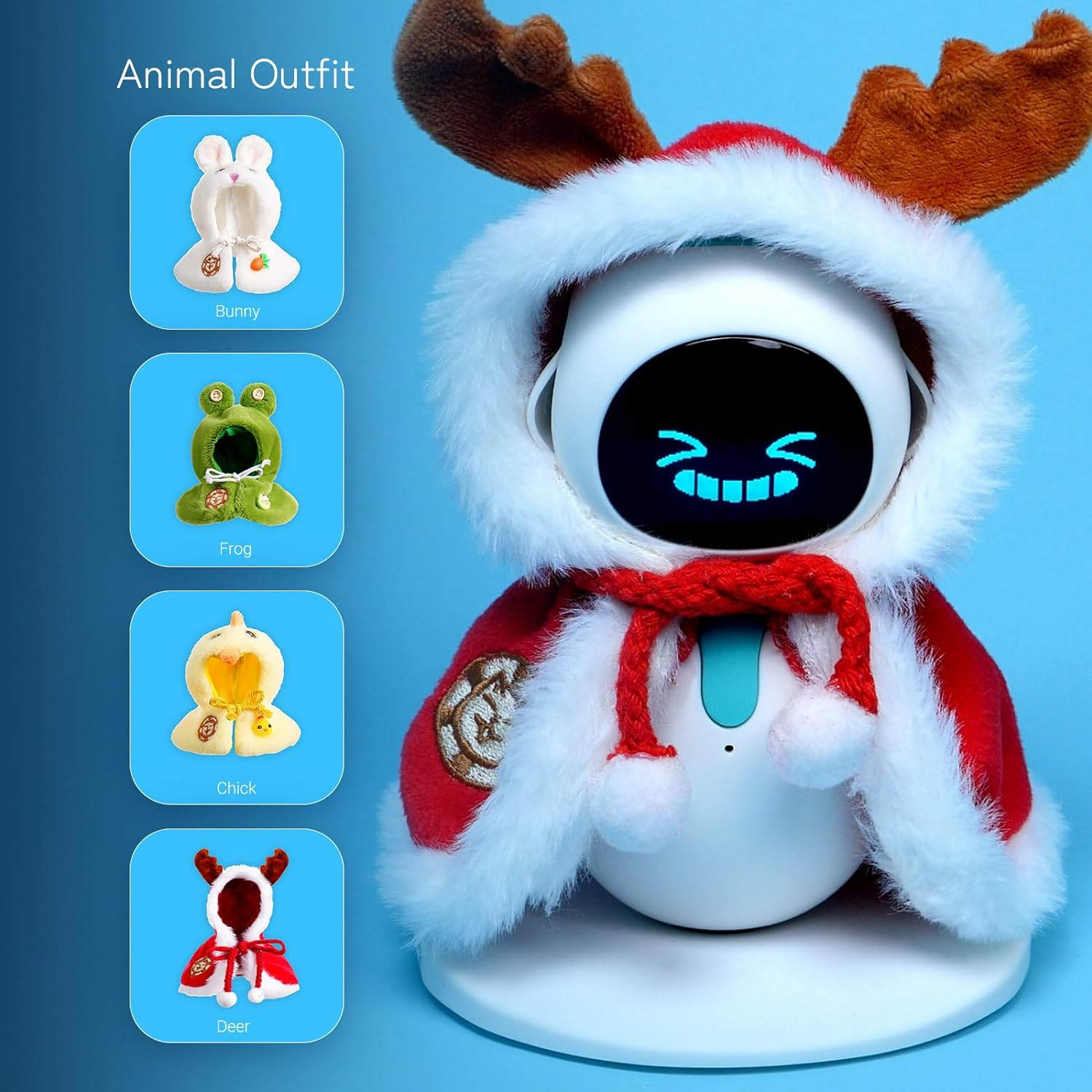 Cape & Hoodie Outfit Set for Eilik - 4 Pcs Furry Hoodie in Four Colors & 4 Pcs Furry Pet Cape in Four Styles. Ideal for Dressing Eilik and Other Suitable Toys.