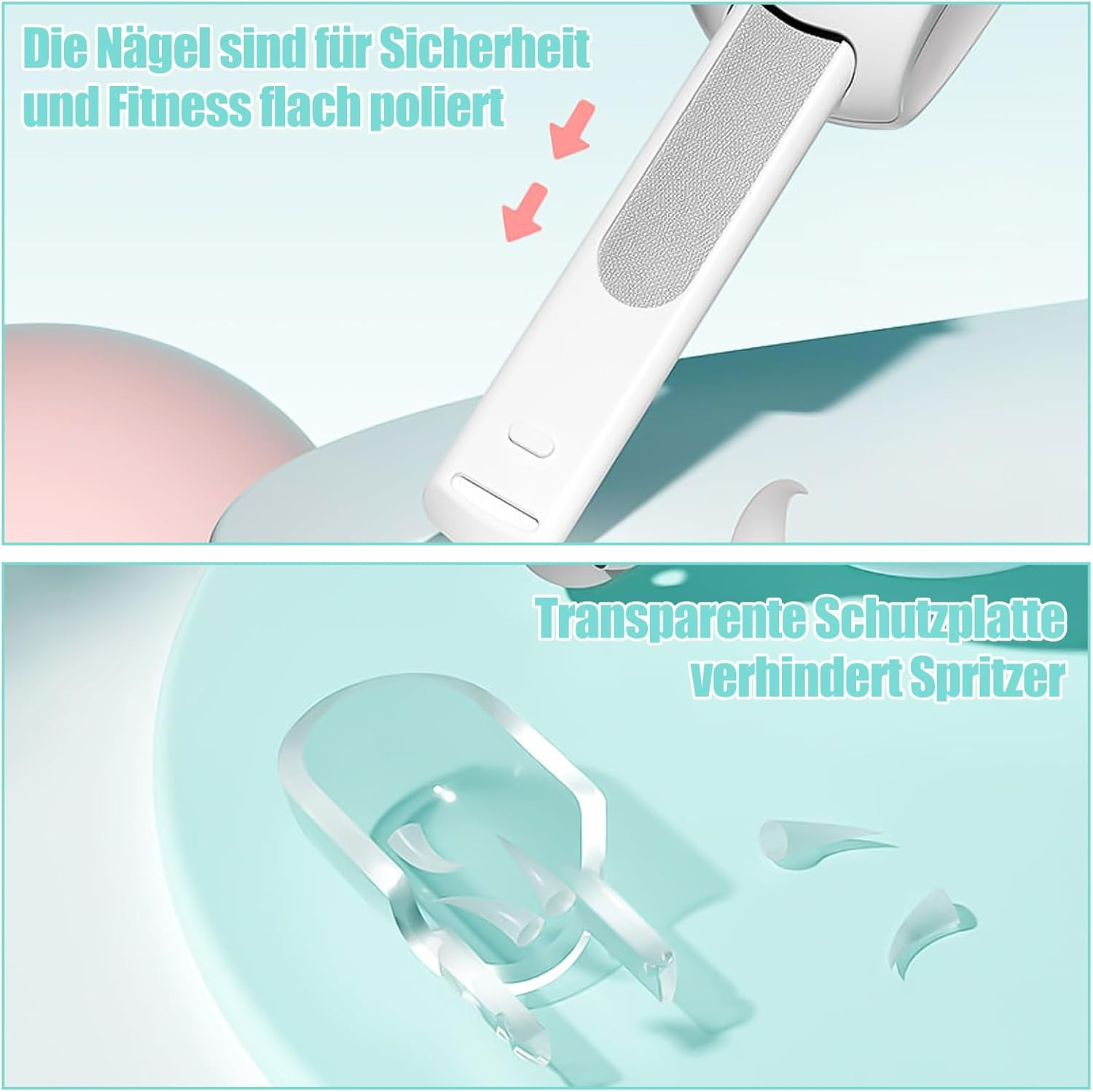 Encuryna Cat Nail Clippers, Claw Clippers for Dogs and Cats, Stainless Steel Cat Nail Clippers, Cat Nail Trimmer, Cat Claw Cutter, Cat Nail Clippers, Cats with Nail File and Protection (Blue) image number 3