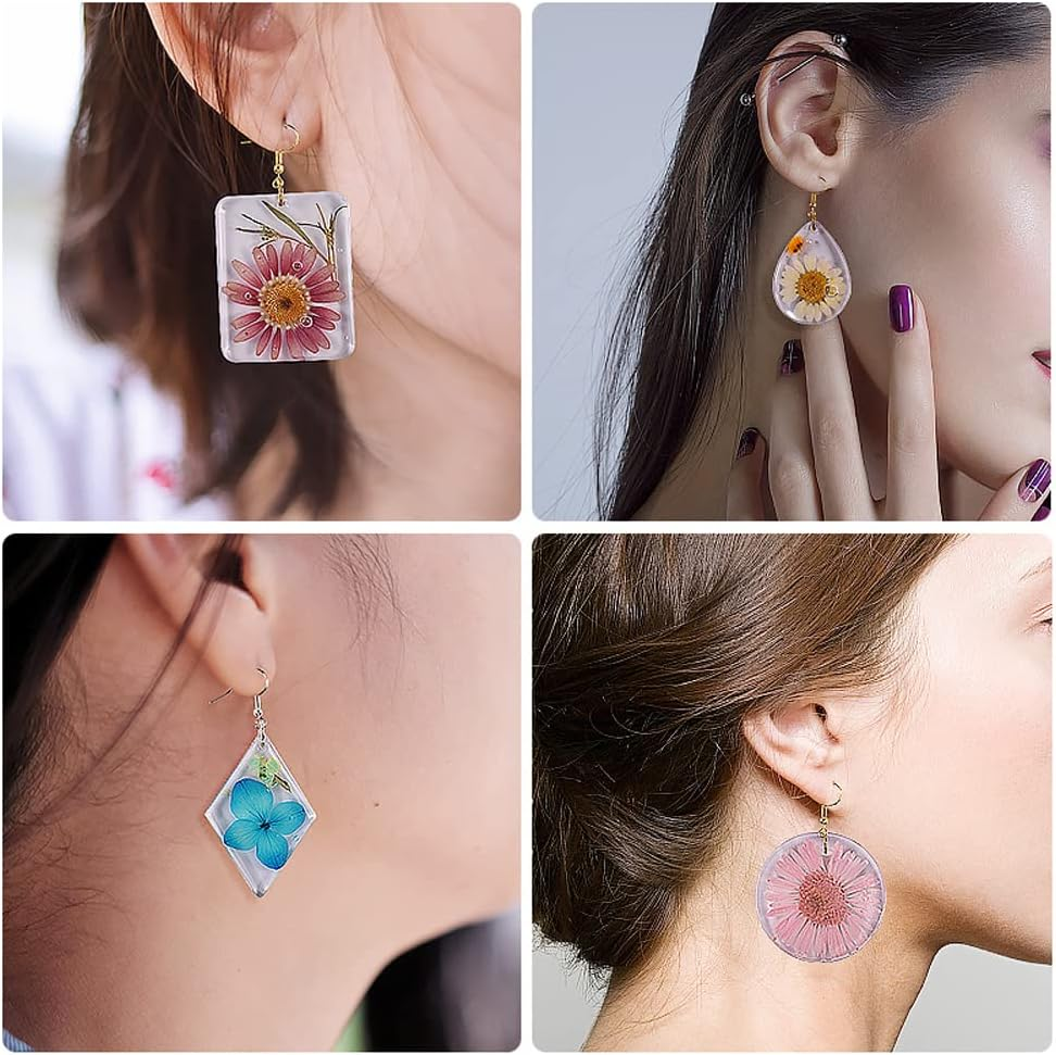 Nifocc Pack of 3 Jewellery Epoxy Resin Moulds Pendant Necklace Earrings Silicone Moulds Teardrop Diamond Hexagon Jewellery Casting Resin Moulds Casting Mould Crystal Casting Mould for DIY Crafts