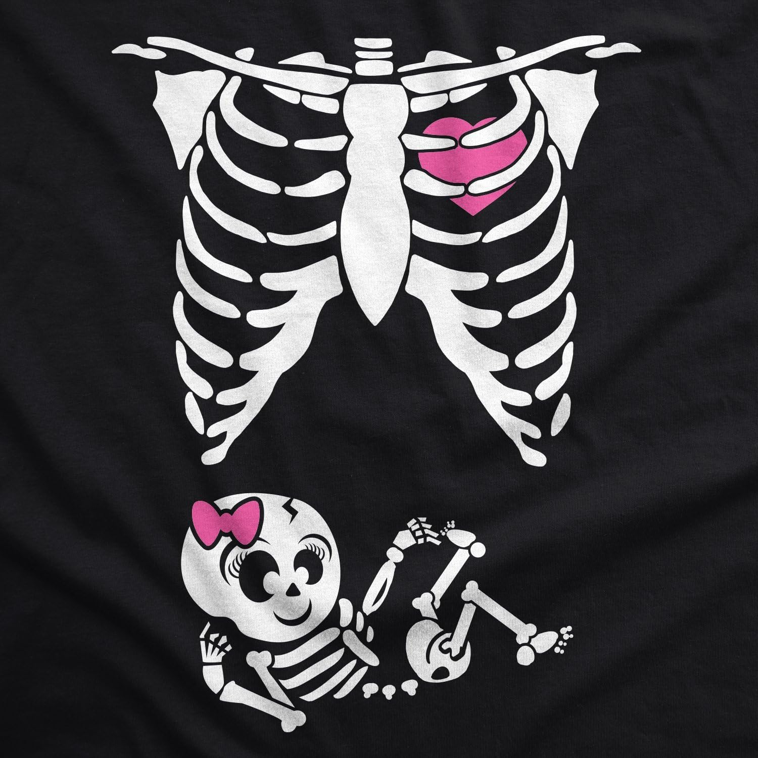 Crazy Dog Womens Maternity T Shirt Skeleton Boy or Girl Funny Baby Annoucement Halloween Graphic Novelty Tee image number 3