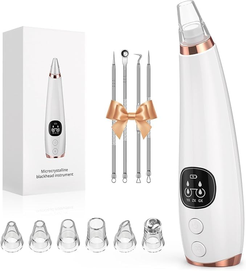 Frafuo Blackhead Remover Pore Vacuum, Facial Pore Cleaner with 3 Adjustable Suction Levels, 6 Probes, USB Rechargeable Blackhead Extractor Tools for Women & Men image number 3
