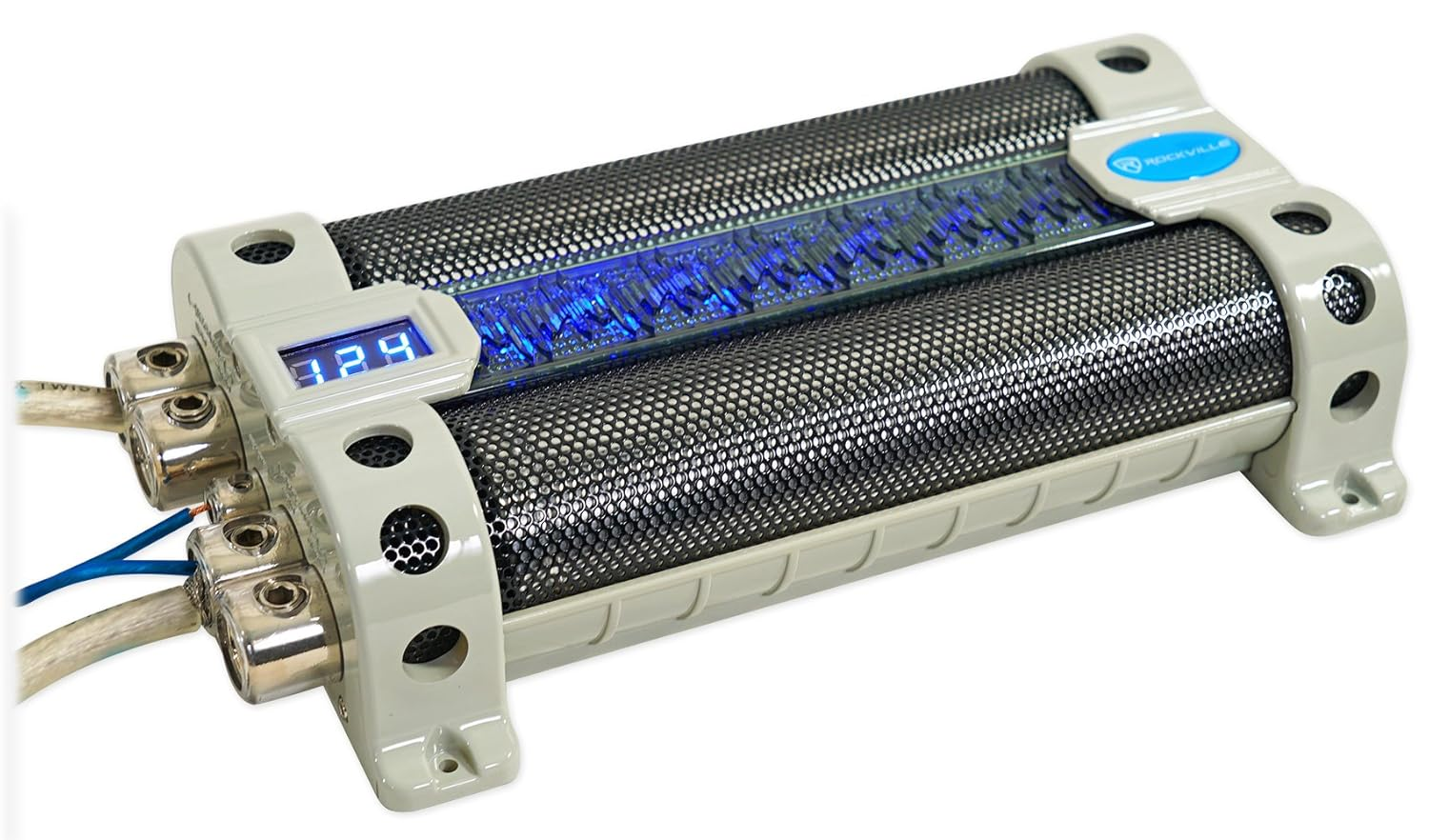 Rockville RFC50F V2 50 Farad Car Audio Capacitor, 3-Digit Super Bright Blue LED Voltage Display, Polarity Alerts, Heavy-Duty Terminals, for Car Audio Systems image number 2