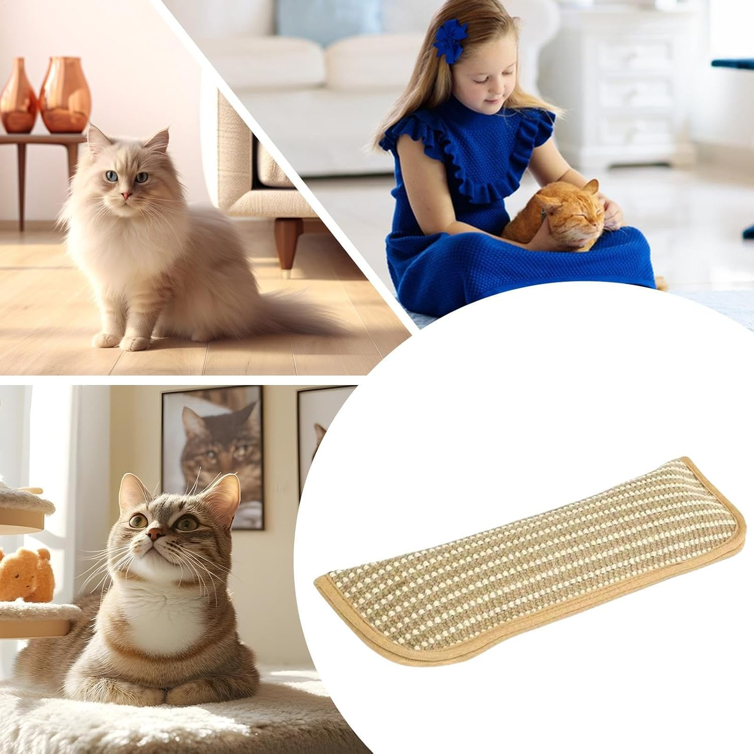 Catnip Toys,Cat Chew Toys - Sisal Scratching Pad for Teeth Care Kitten Training Play Interactive Bonding Household Small Medium Breed image number 3