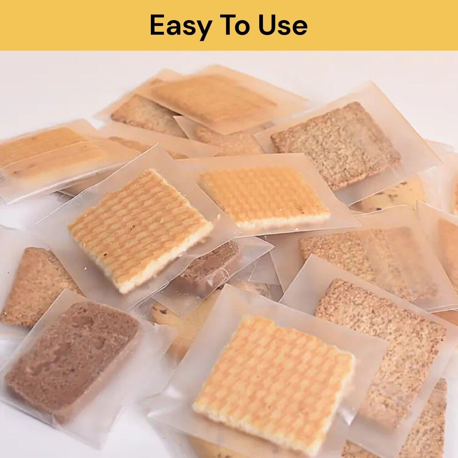 EZONEDEAL Clear Plastic Candy Packaging Bags Self Adhesive Cookie Biscuit Gift Bags -13Cmx10Cm - Clear - 100Pc/Pack image number 3