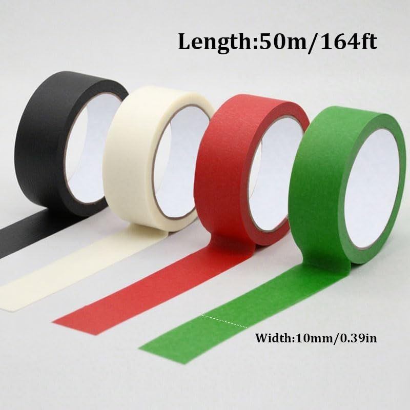 2 PCS Green Masking Tape, Painters Tape for Indoor & Outdoor Painting, Suitable for Decorating, DIY, Art, 10Mm*50M image number 2