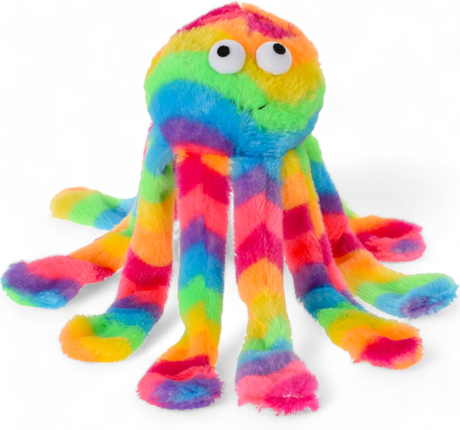 MIJOMA Funny Squeaky Dog Toy, Rainbow Octopus, Cuddly Soft Made of 100% Polyester, 30 X 12 X 12 Cm, Perfect for Chewing Fun and Fetch image number 1
