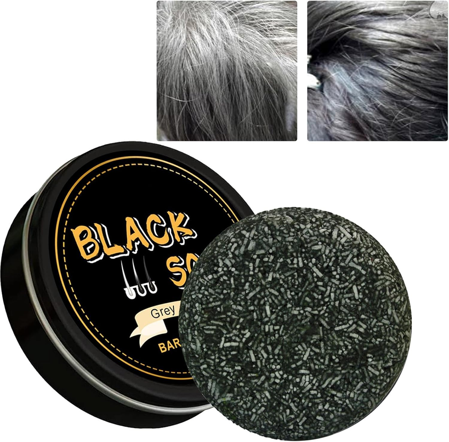 Hair Darkening Shampoo Bar, Gray Reverse, 50G Black Soap Cover Bar for for Men Beard, Gray Hair Coverage Soap
