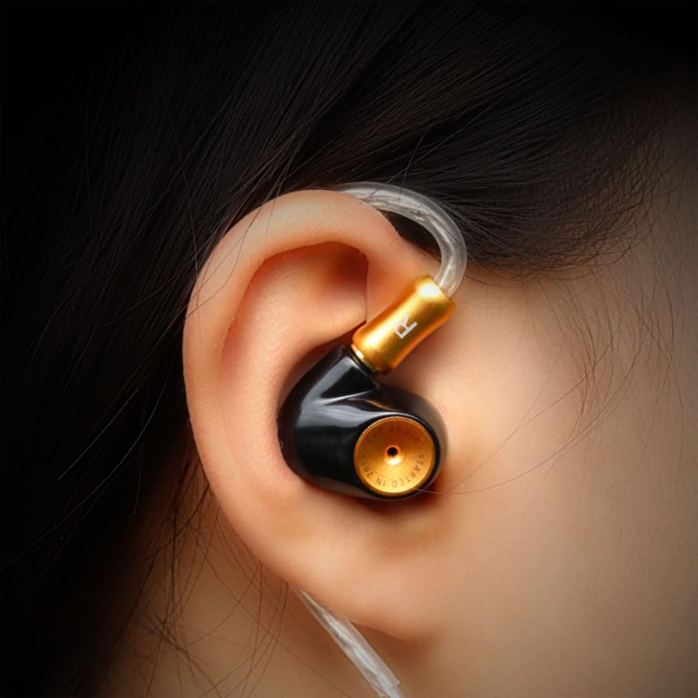 EPZ Q5 Hifi Monitoring Earphones, Dual Cavity Dual Magnetic Circuits, 10Mm Ceramic Carbon Nano Dynamic Coil Diaphragm, 3.5Mm Plug, 4-Core Monocrystalline Silver Plated Copper MMCX Recable (Black) image number 3