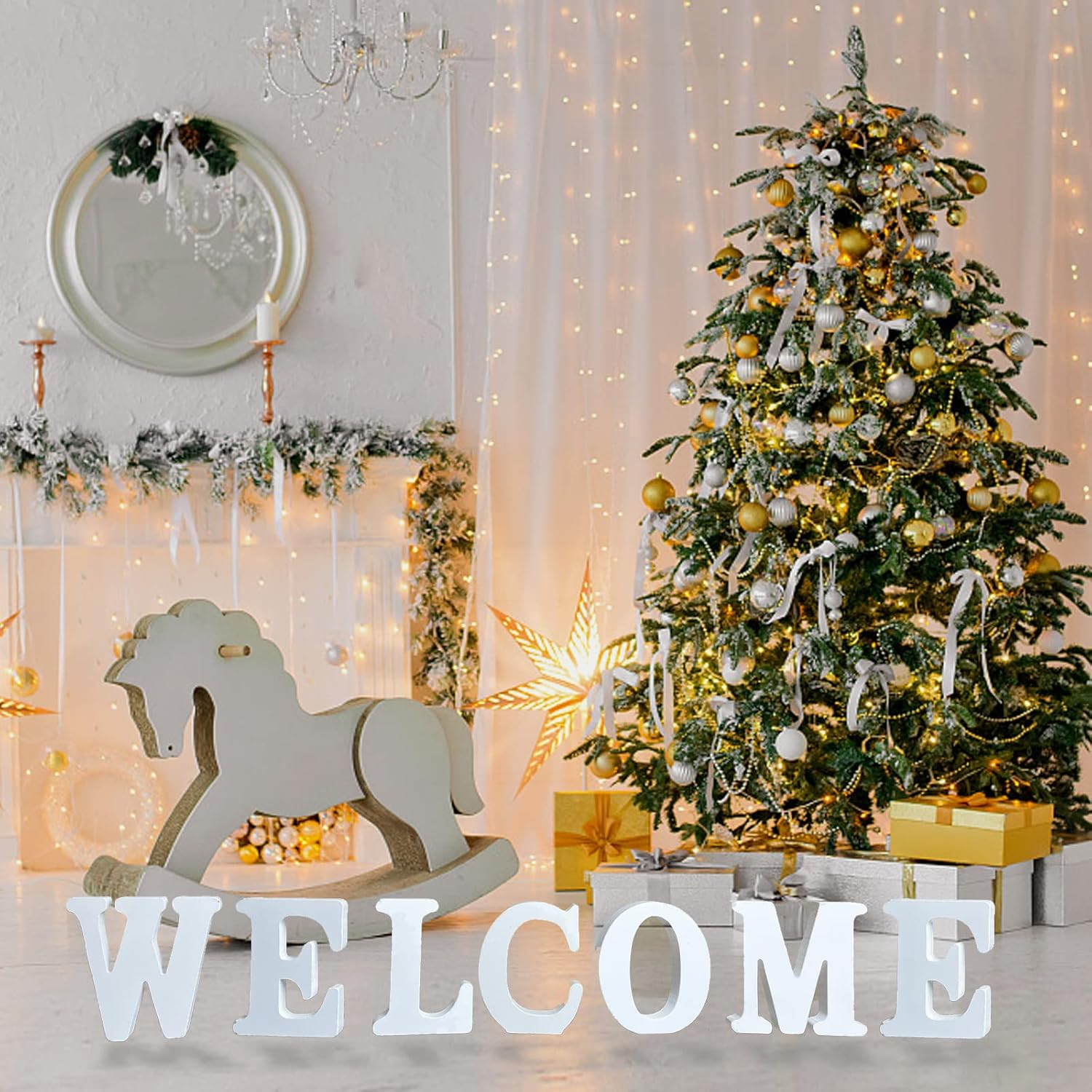 AOCEAN 4 Inch White Wood Letters Unfinished Wood Letters for Wall Decor Decorative Standing Letters Slices Sign Board Decoration for Craft Home Party Projects (O) image number 4