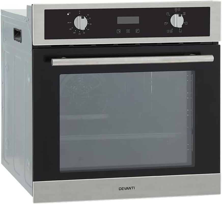 Devanti Electric Built in Wall Oven 80L Convection Grill Ovens Stainless Steel image number 3