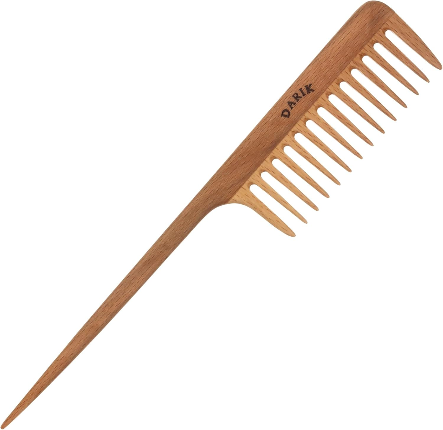 Wide Tooth Wooden Comb | Cepillo Ancho De Madera Para Cabello | Natural Hairbrush | Vintage Style Hairbrush | Wood Comb for Gentle Styling | Anti-Static Hair Comb (Wide Tooth Tail Comb) image number 2