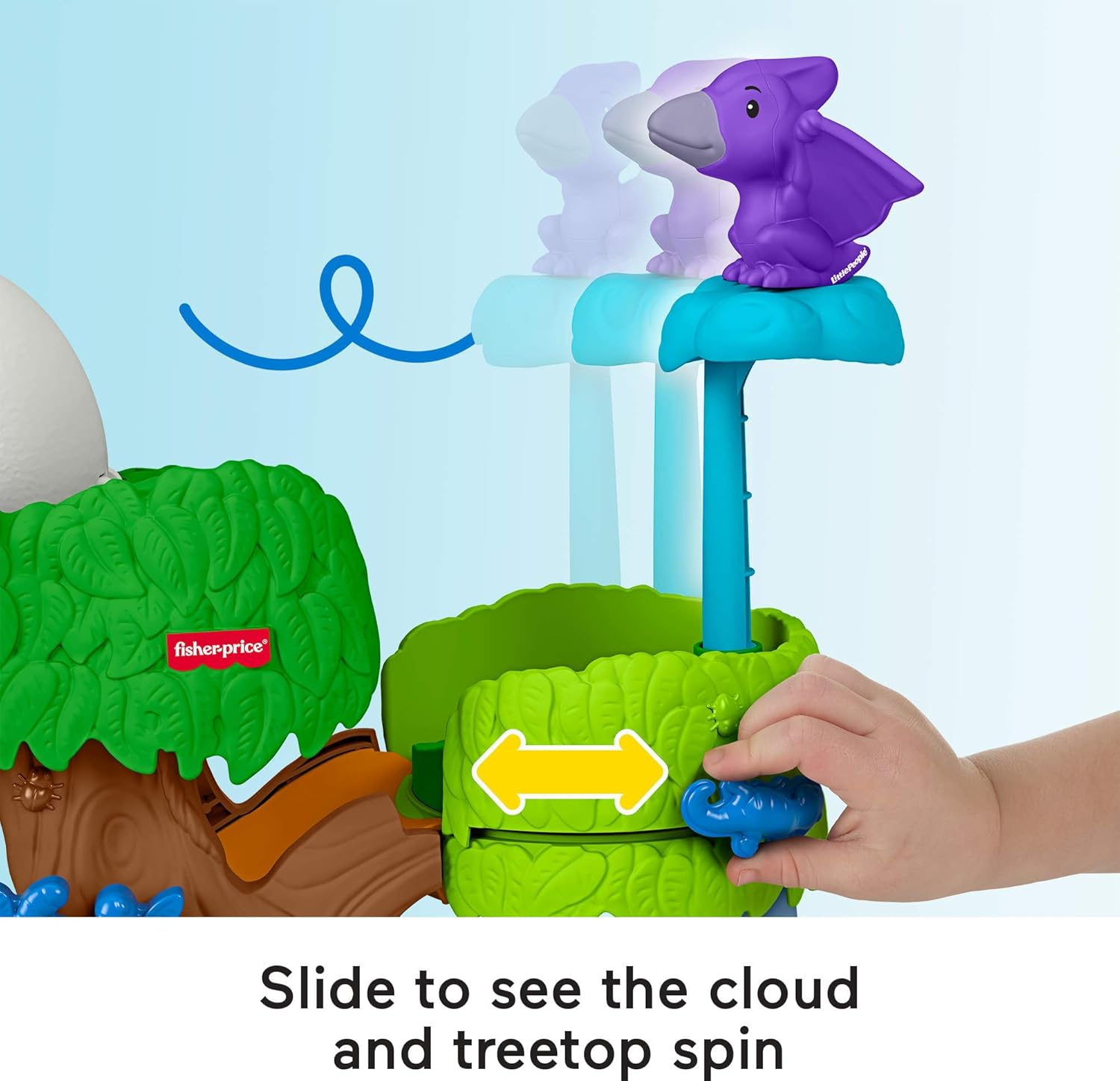 Fisher-Price Little People Toddler Toy Dinosaur Hatch & Slide Playset with 2 Figures for Preschool Pretend Play Kids Ages 1+ Years