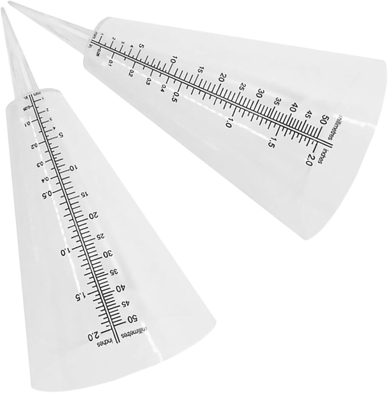 2Pcs Transparent Lawn Rain Gauge with Sharp Spike for Outdoor Soil Insertion Garden Rainfall Measuring Cup in Millimetres and Accurate Water Precipitation Measurement Tool image number 3