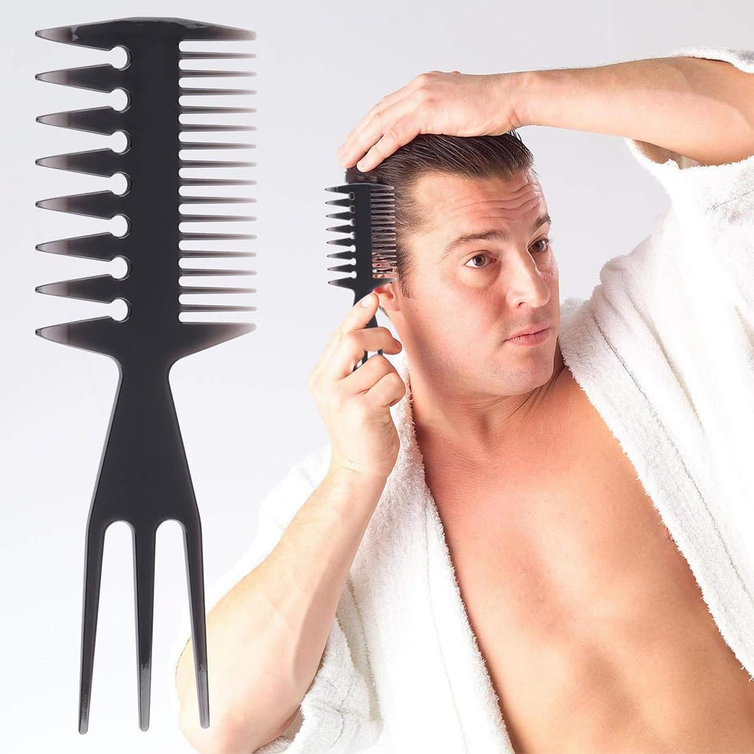 EUYKQNOI Hairdresser Set Styling Comb Men'S Set Professional Wide Teeth Slick Back Hair Comb Rat Tail Hair Brush Detangling Comb and Teasing Comb Hairdresser Comb for Men Hairdressers Hair Styling, 6