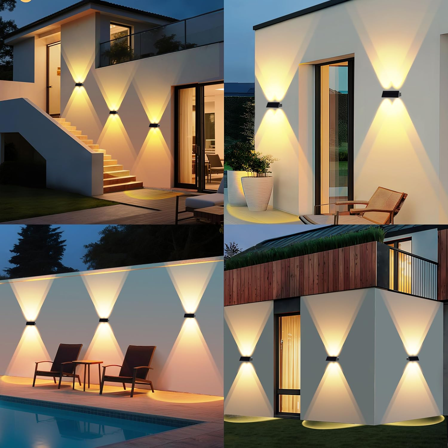 Solar Fence Lights 9-Color Up&Down Solar Wall Lights Outdoor Waterproof RGB Fence Lights Solar Powered for Garden Yard Patio Pathway (4) image number 6