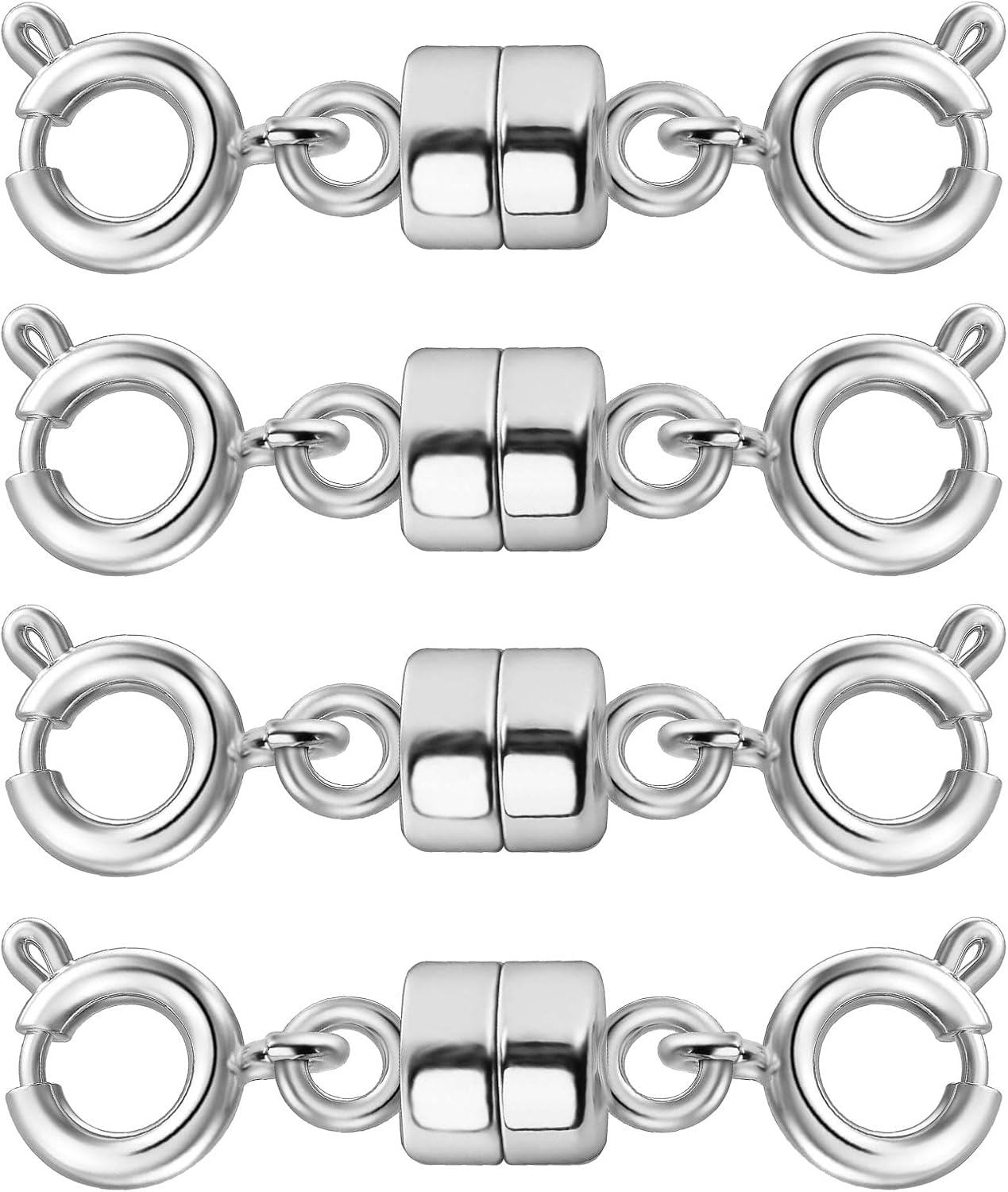 Qulltk Double Magnetic Necklace Clasps and Closures 14K Gold and Silver Bracelet Extender Jewelry Clasps Converters for DIY Jewelry Making