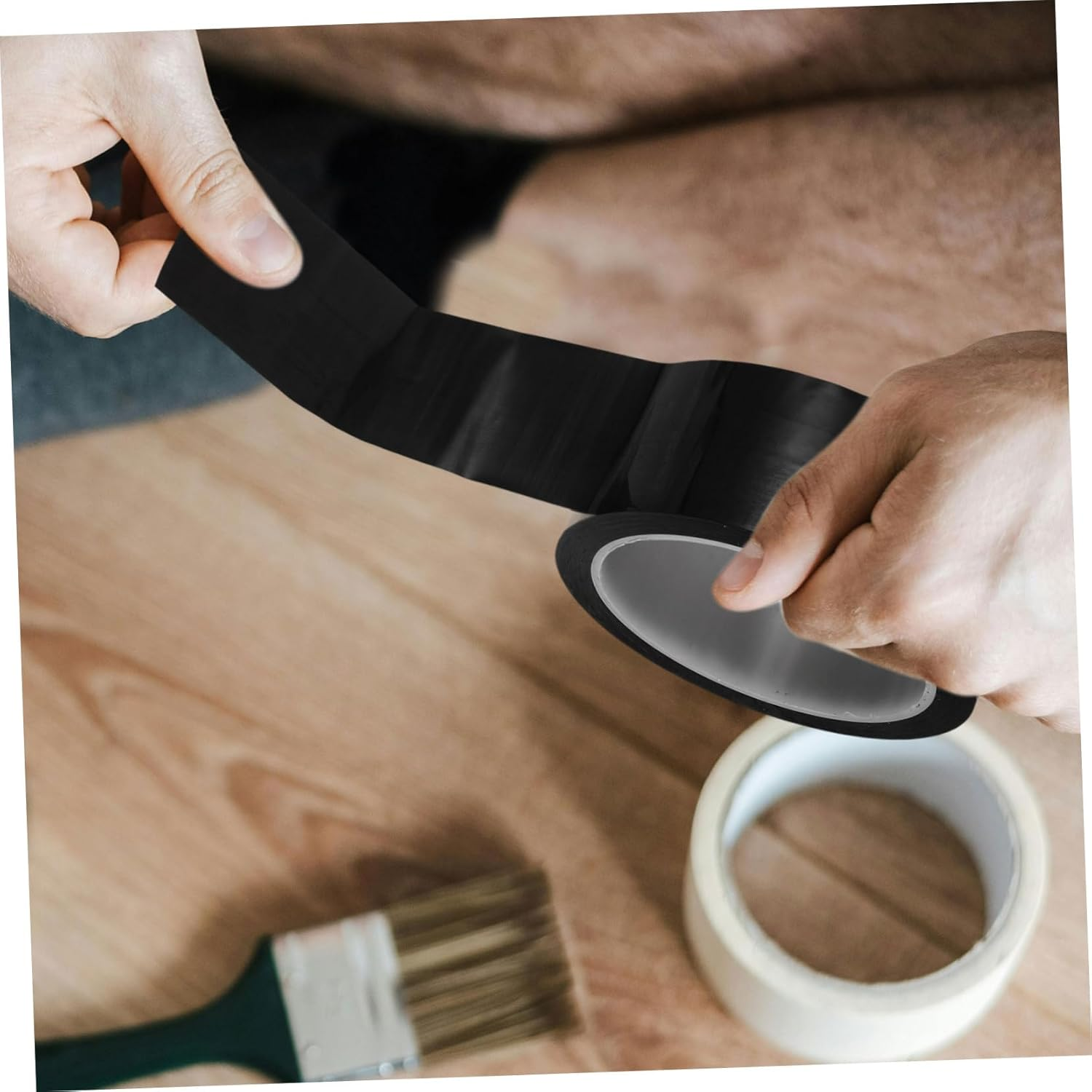 ULTECHNOVO High Temp Resistant Black Duct Tape Heatproof Light Dimming Tape No Residue Led Light Blocking Blackout Window Cover image number 6