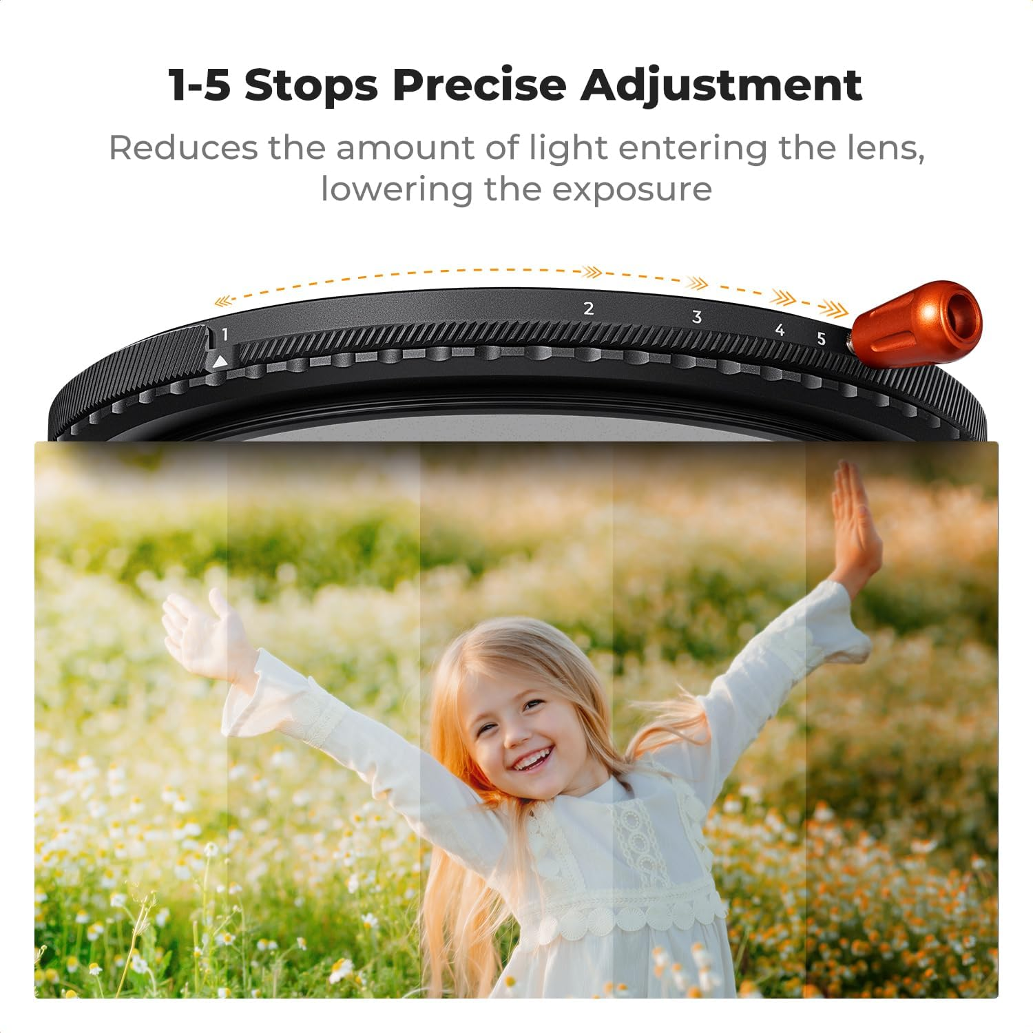 K&F CONCEPT 55Mm ND2-32 & Black Diffusion 1/4 & CPL 3 in 1 Filter, Mist Cinematic Effect Circular Polarizer Variable Neutral Density Camera Lens Filter 28 Multi-Coated Waterproof Anti-Scratch (Nano-X) image number 6