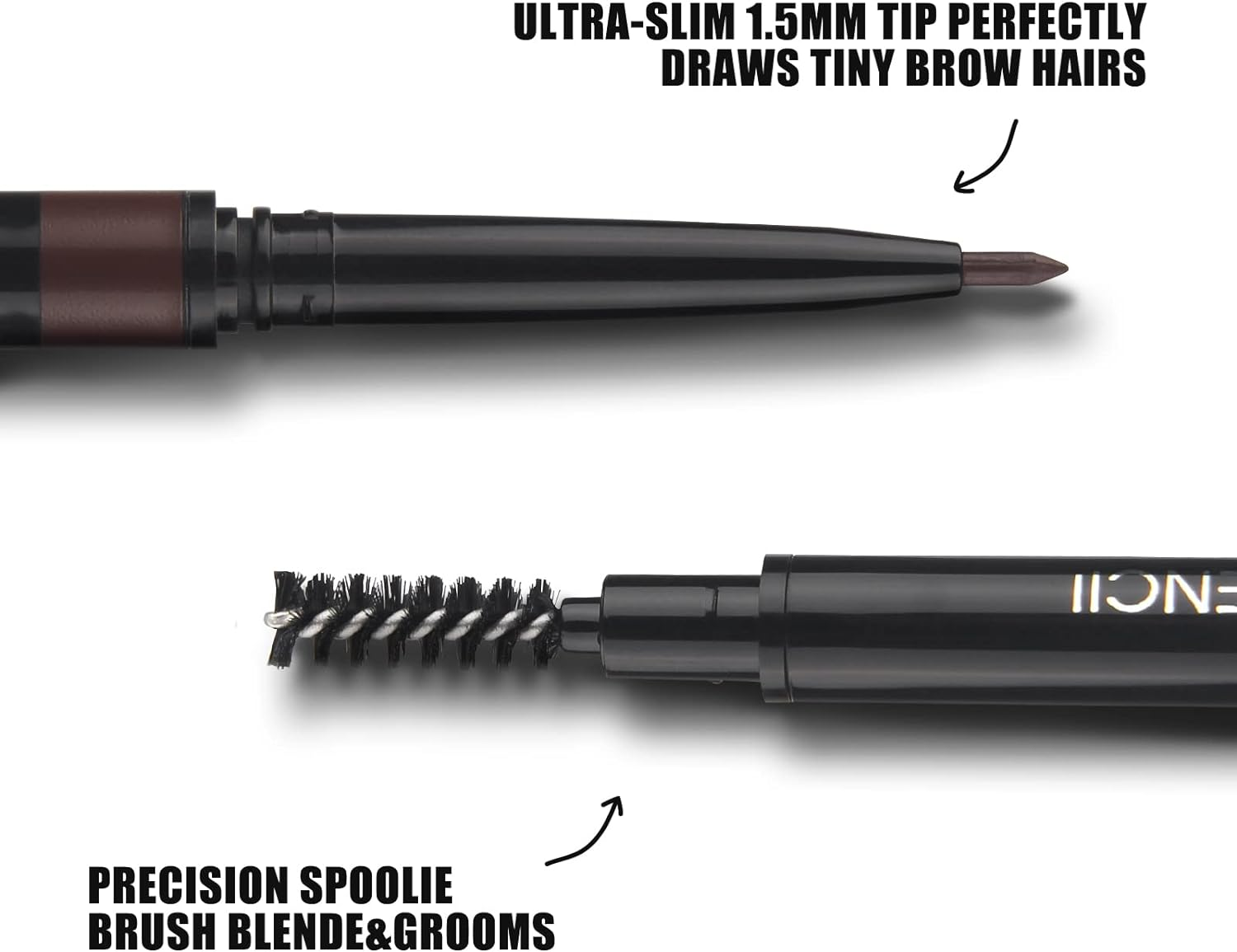 PHOERA Eyebrow Pencil - Natural Look, Black, Easy to Use, Long-Lasting, Waterproof, Precise Application, Vegan & Cruelty-Free (2PC 105, 0.16G) image number 3