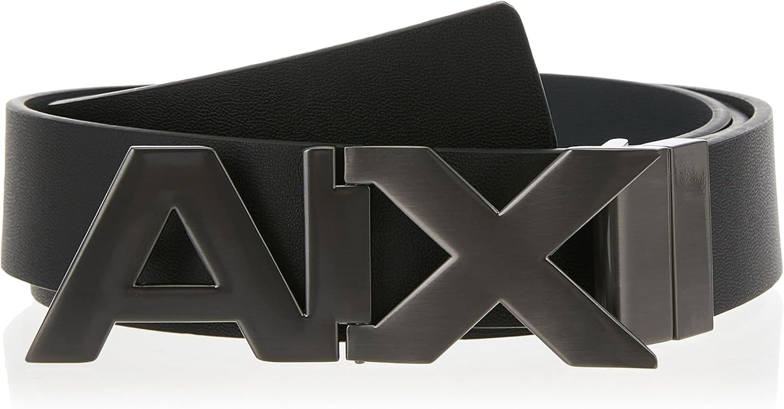 Armani Exchange Men'S Leather Wide Logo Belt Buckle image number 1