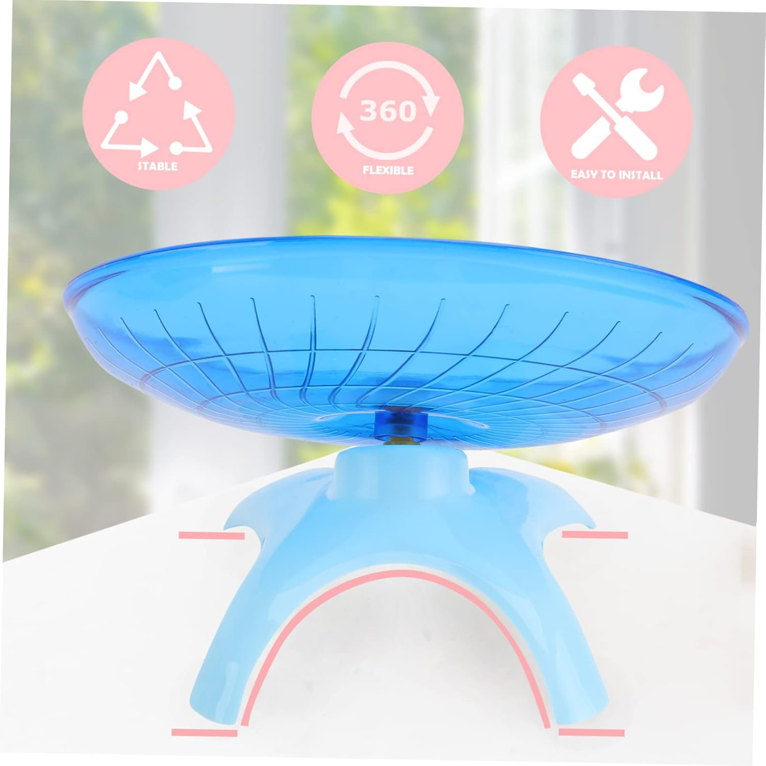 TEHAUX Hamster Hedgehog Run Disc Exercise Wheel Pet Toy Non Run Disc for Small Pets Guinea Pig Toys - Blue image number 4
