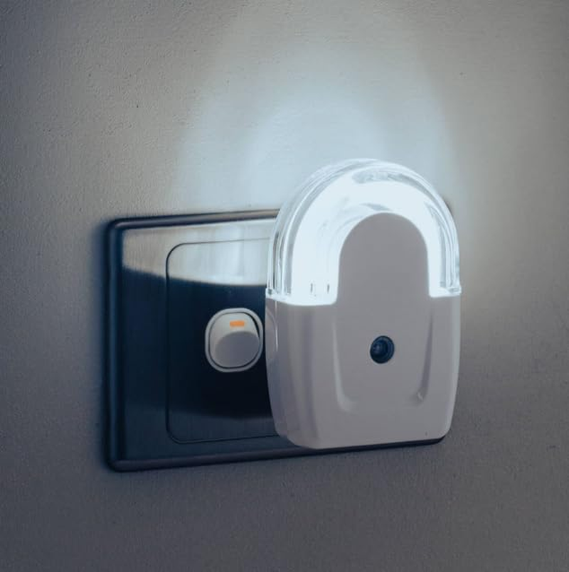 Arlec 240V White N Shaped Auto Sensor LED Night Light Dusk to Dawn Nightlight image number 1