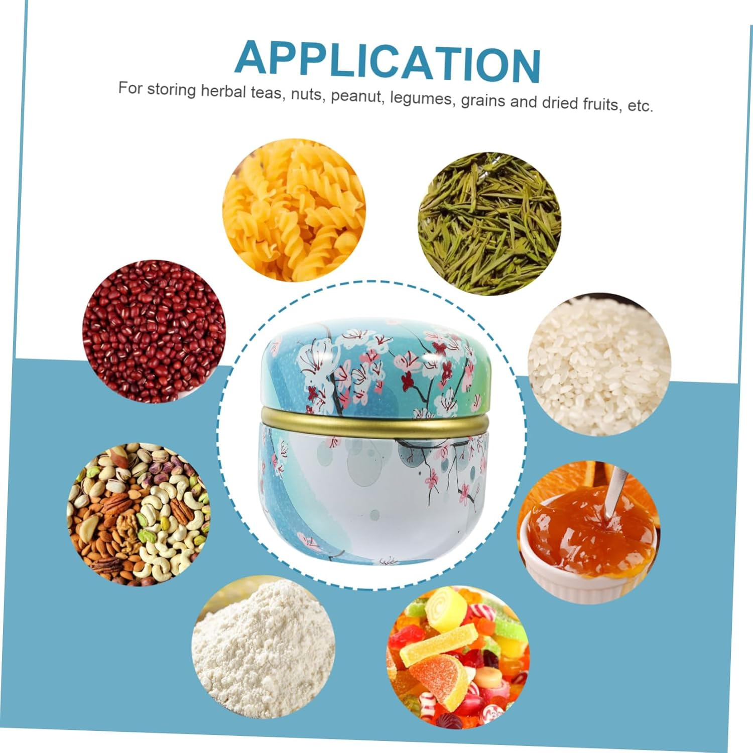 CIYODO 2Pcs Tinplate Storage Jars Multi-Function Tea Canisters Sealed Household Kitchen Supplies Candy Jar for Home Office Use image number 1