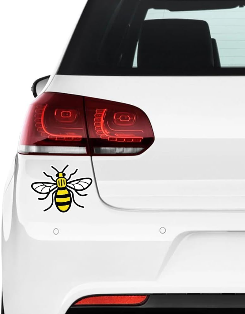 Made in Manchester Bee Sticker | Manchester Worker Bee Car Bumper Sticker Decal Vinyl 12 X 12 Cm | Proud to Be Mancunian Sticker for Car, Van, Laptop, Bedroom, Window (13 X 10Cm) image number 2