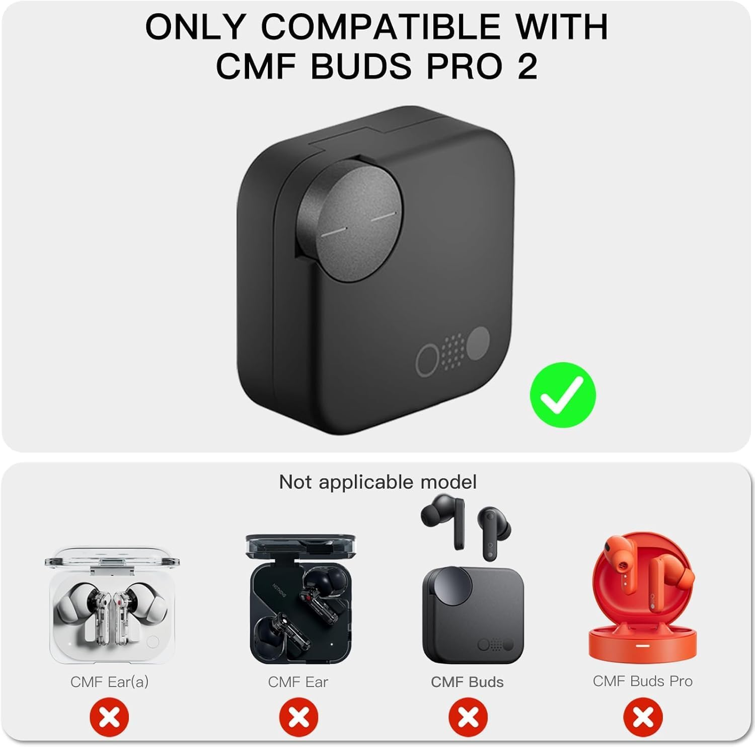 Secure Lock Clear Case Compatible with CMF by Nothing Buds Pro 2 - TPU Protective Cover with Keychain image number 1