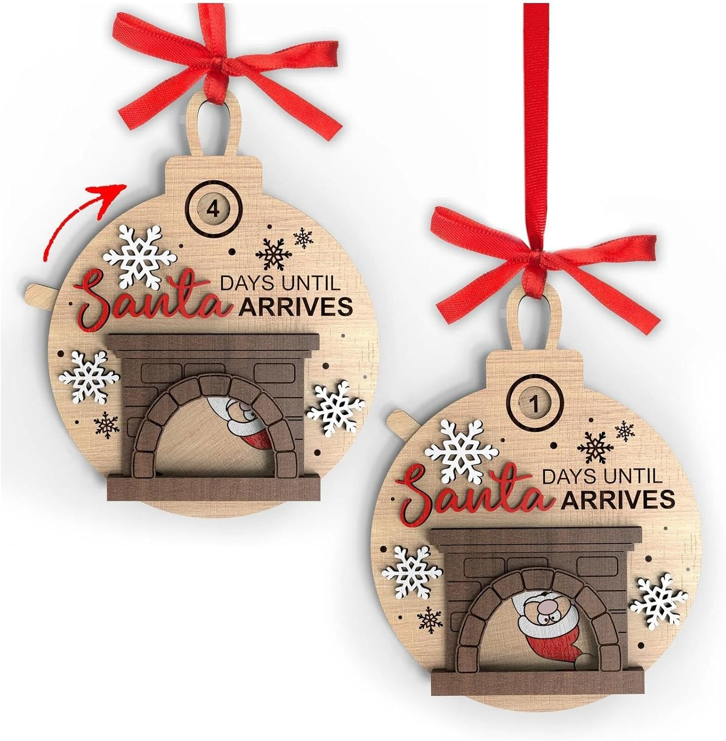 Christmas Ornaments,Christmas Countdown Decorations for Tree - Christmas Tree Decor, Cute Advent Decorations for Home Door Wall Decoration image number 6