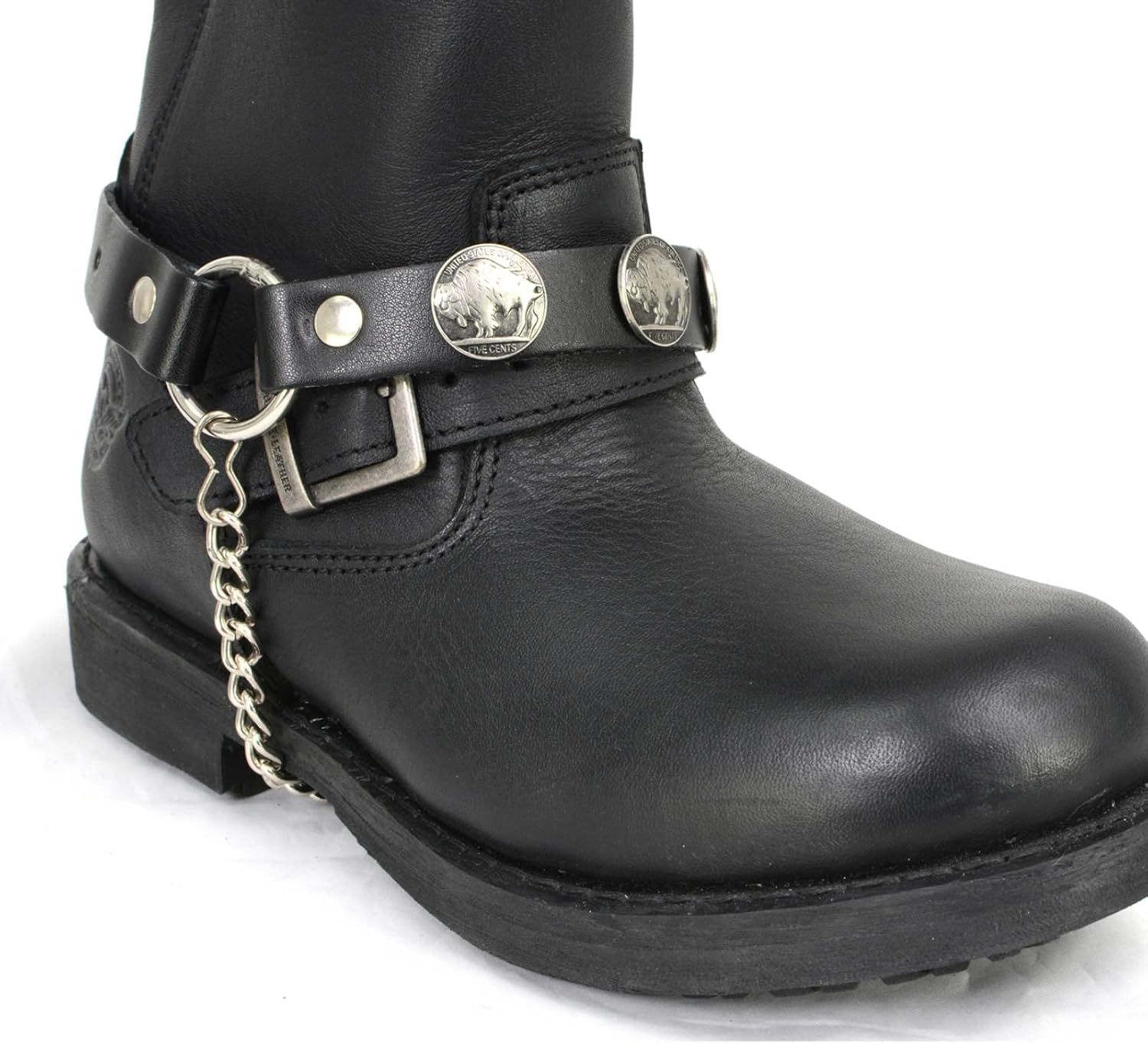 Milwaukee Leather MLA3002 Silver Vintage Buffalo Coin Biker Chain for Motorcycle Boots image number 3