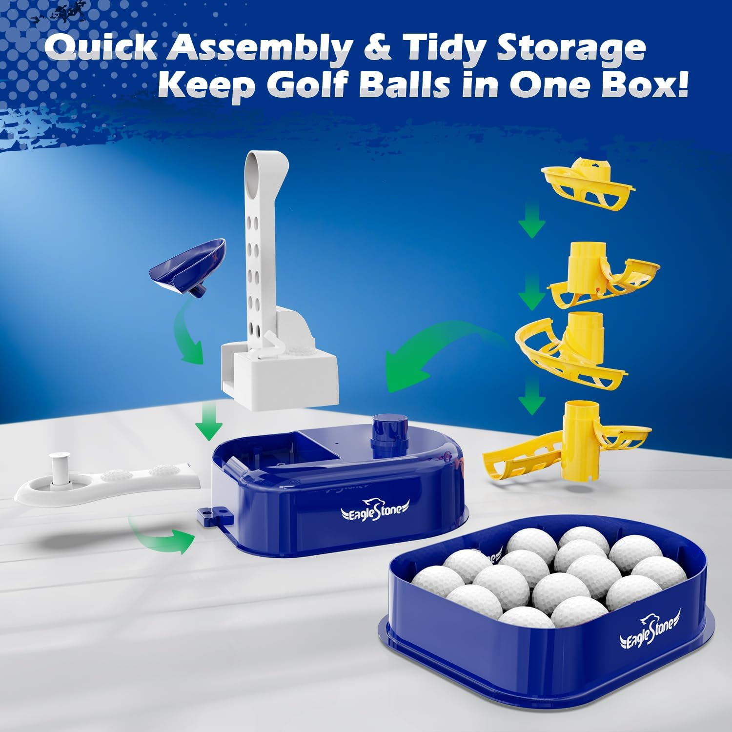 Eagle Stone Kids Golf Toys Set Outdoor Lawn Sport Toy with 15Pcs Training Golf Balls & Clubs Equipment, Indoor Exercise Game, Portable outside Yard Active Gifts for 3 4 5 6 7 8 Year Olds Boys Girls image number 3